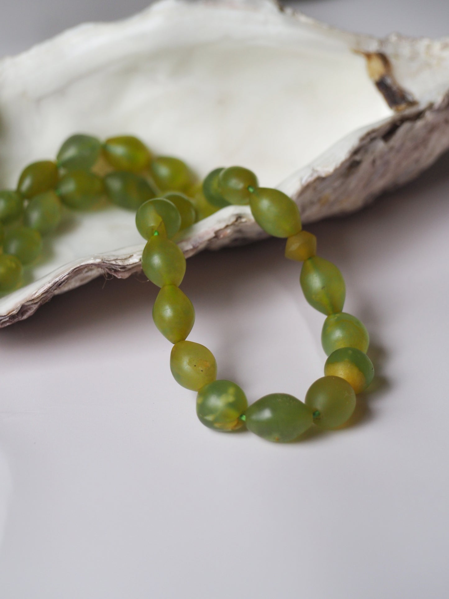 Natural Cloudy Olive Shah Maqsood Olive Shape Misbah 33 Beads