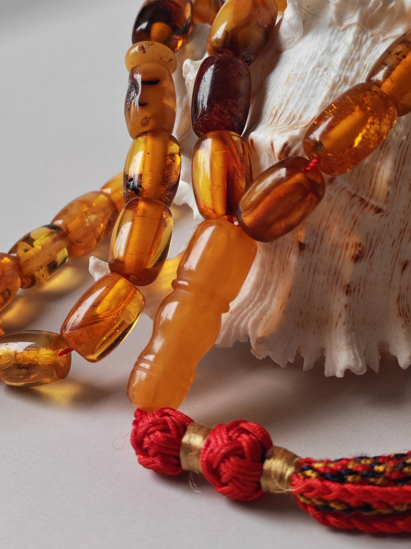 Raw Aged Multicolor Amber Tasbih – 33 Beads