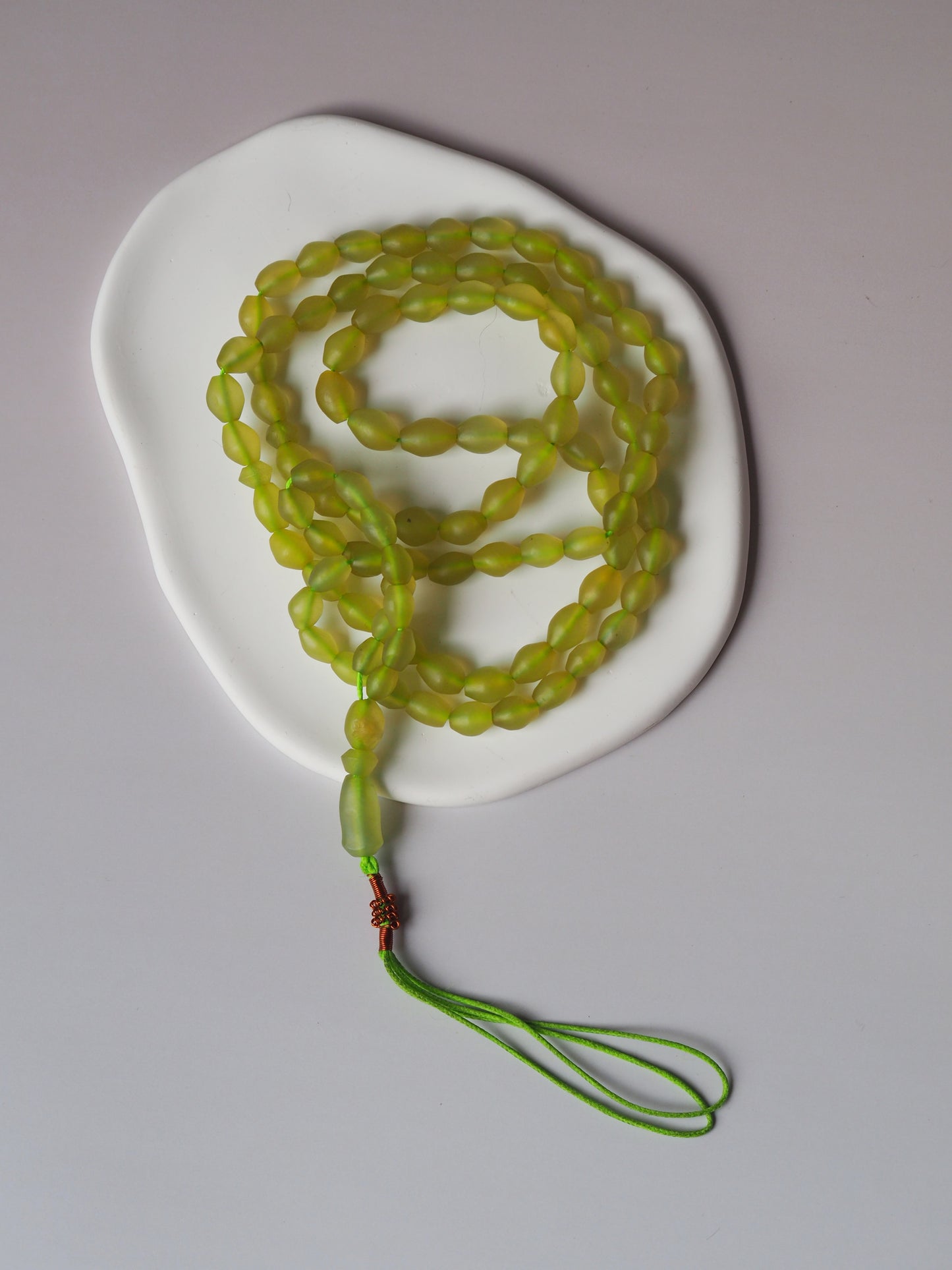 Natural Apple Green Shah Maqsood Tasbih 99 Beads