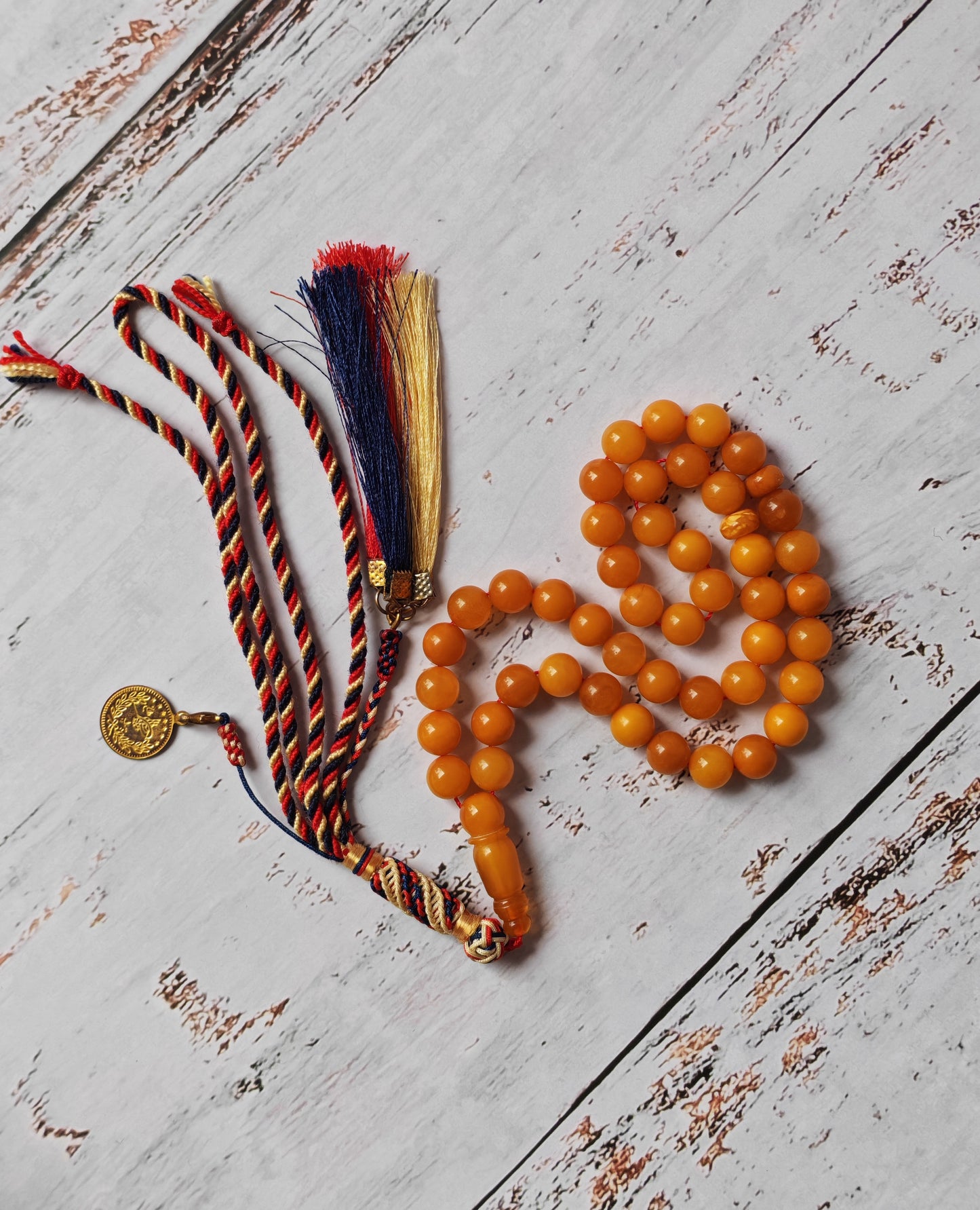 Natural Aged Butterscotch Amber Pocket Size Tasbih 45 Beads