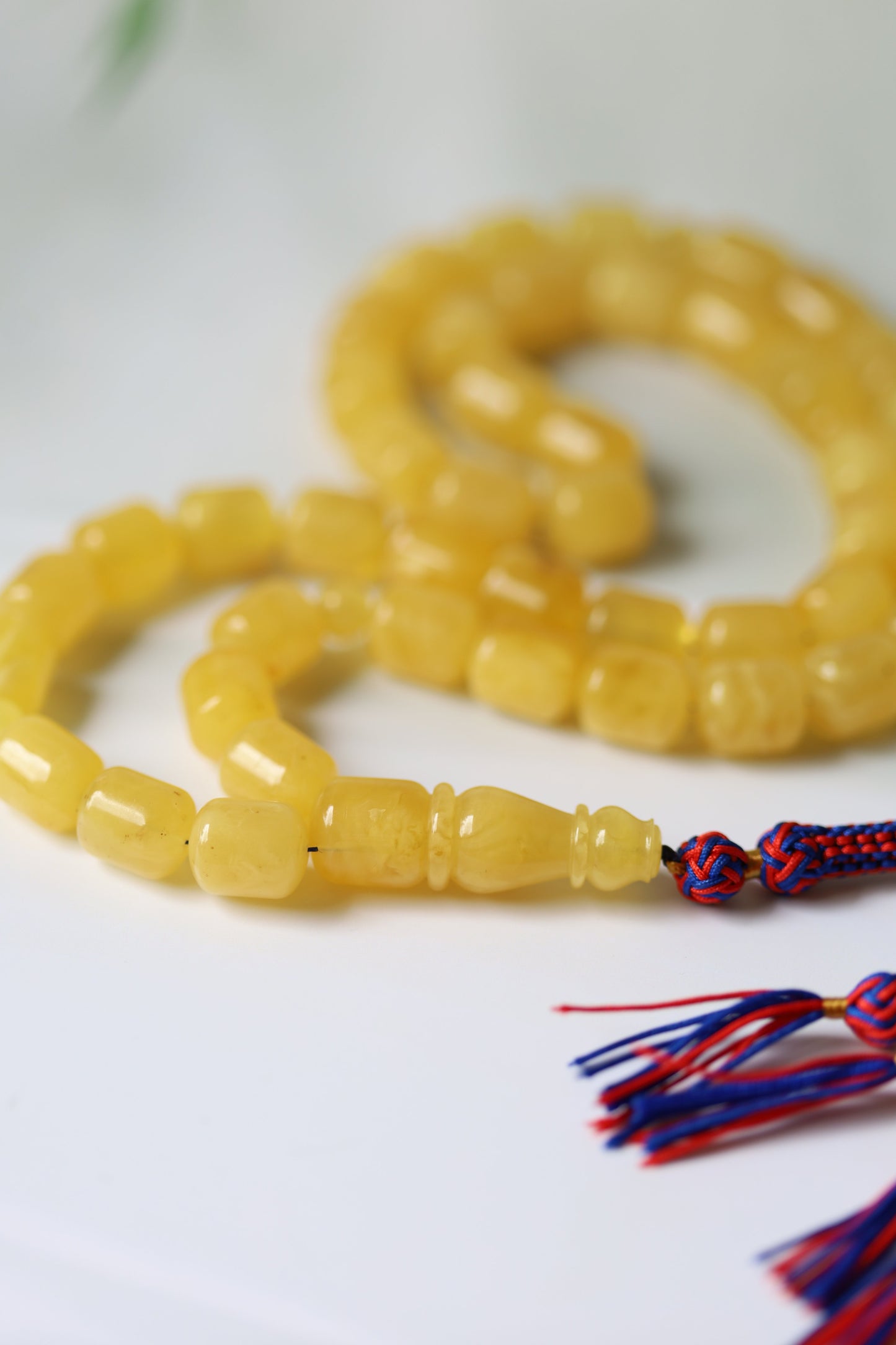 Barrel Shape Honey Natural Amber Rosary / Tasbih