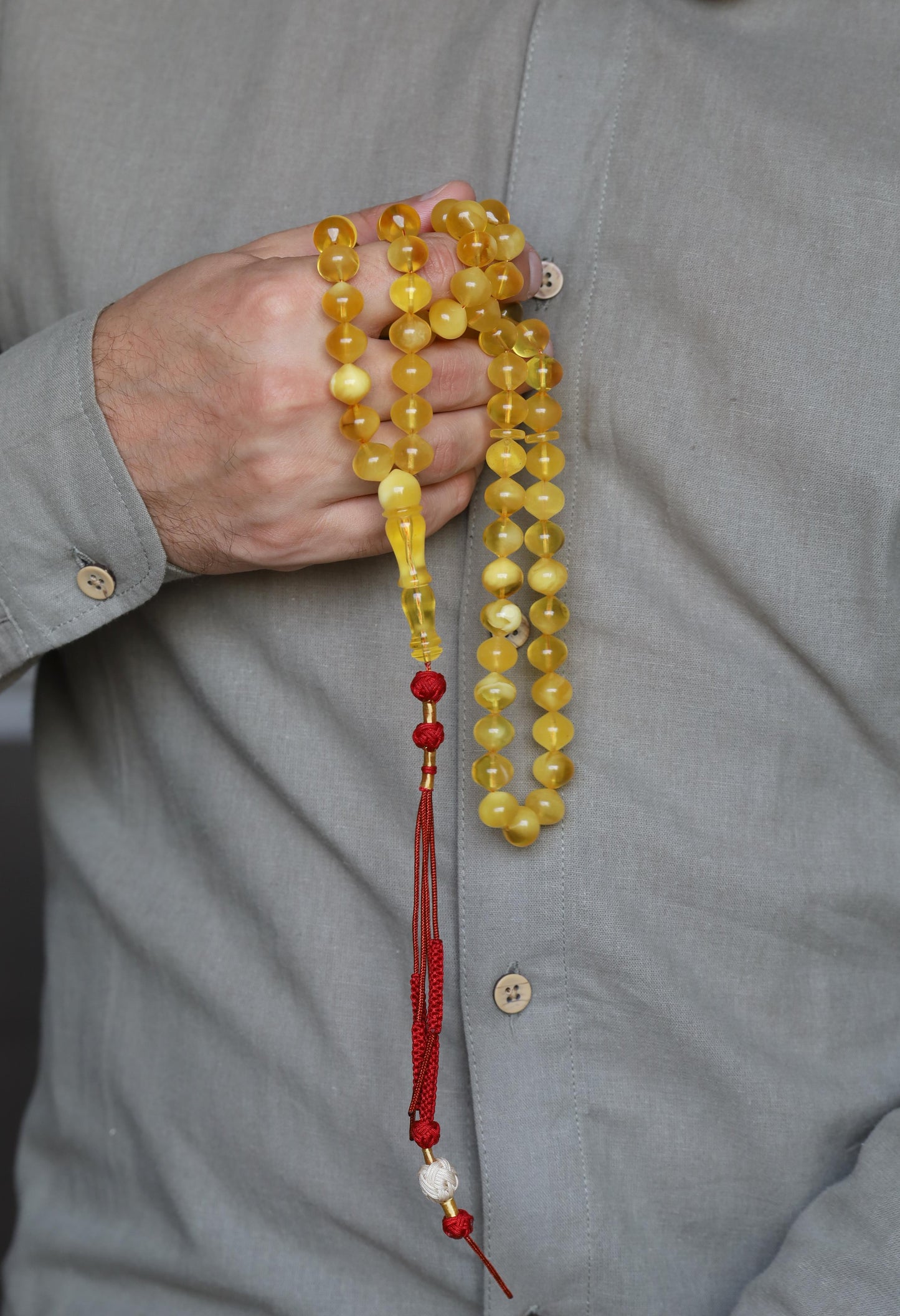Unique Multicolor Amber Misbah – 66 Beads Istanbul Shape