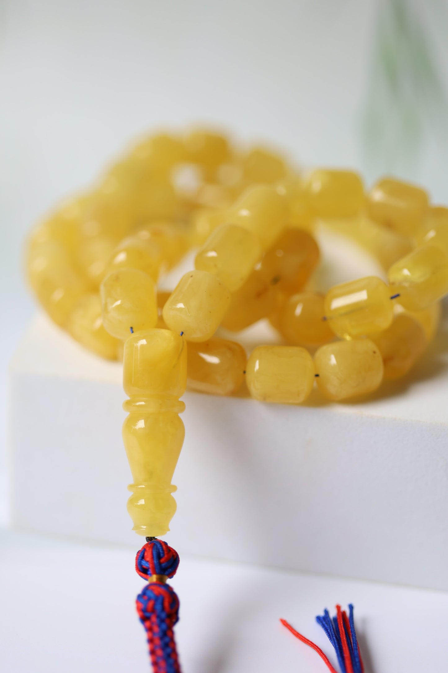 Barrel Shape Honey Natural Amber Rosary / Tasbih