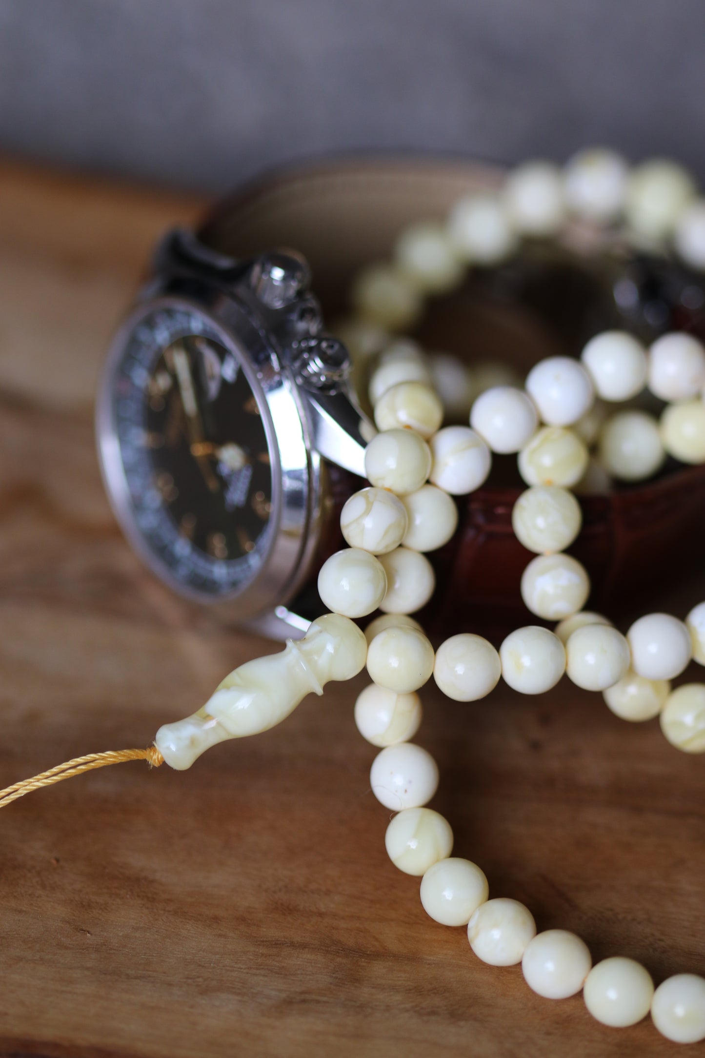 Natural Royal White Amber Tasbih 99 7mm