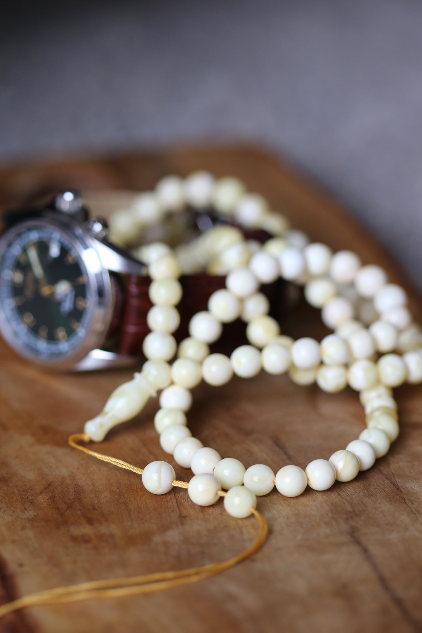 Natural Royal White Amber Tasbih 99 7mm