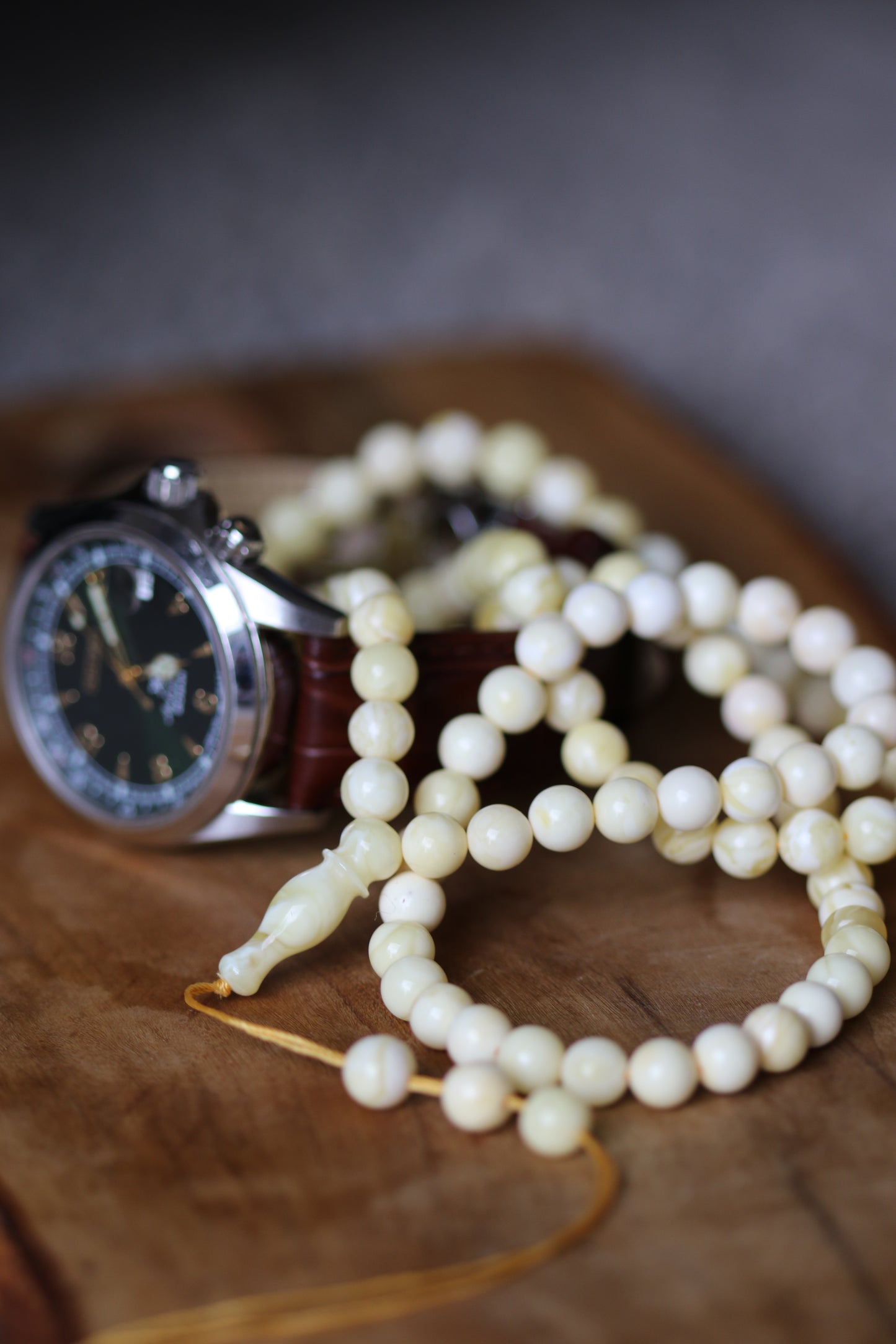 Natural Royal White Amber Tasbih 99 7mm