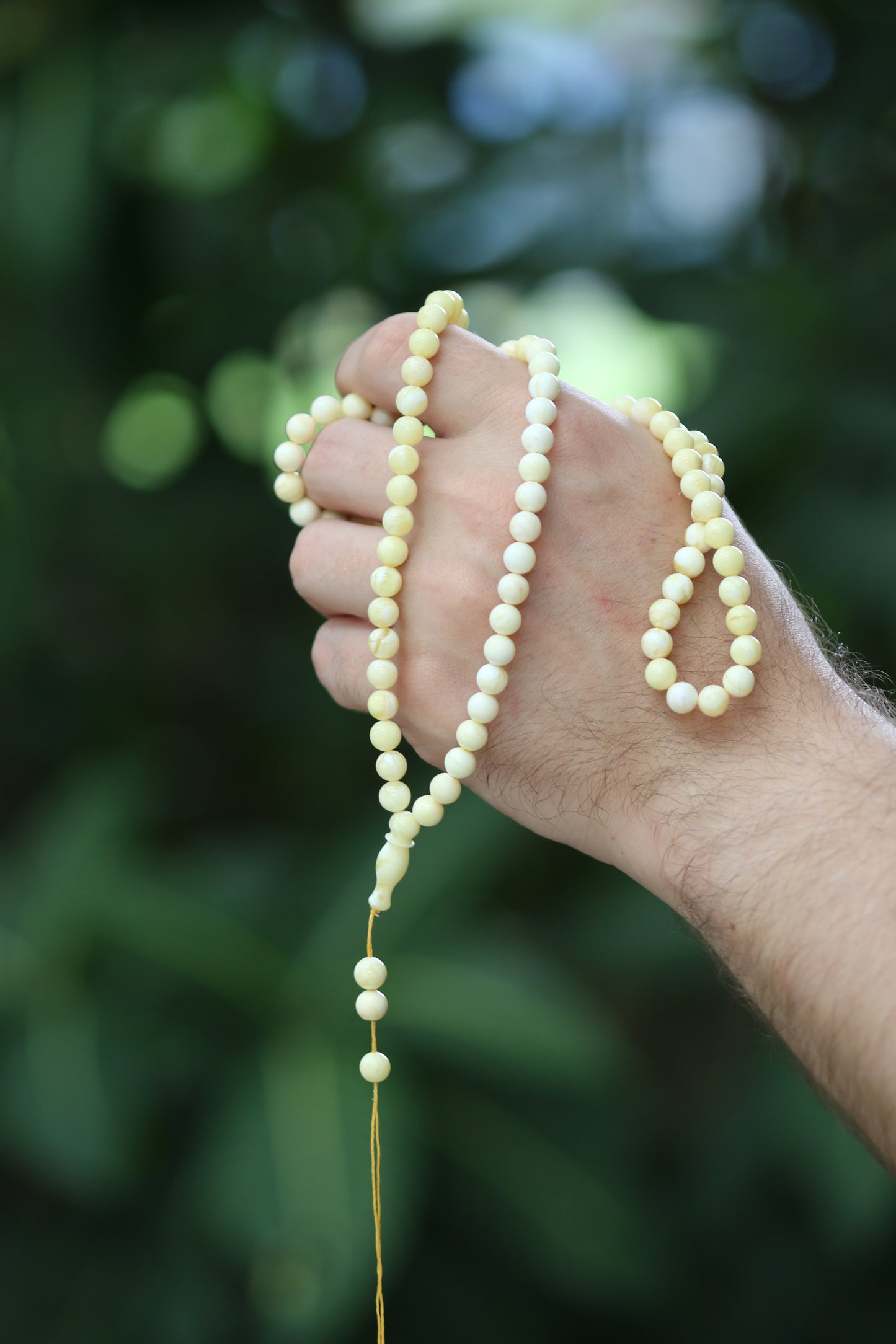Natural Royal White Amber Tasbih 99 7mm