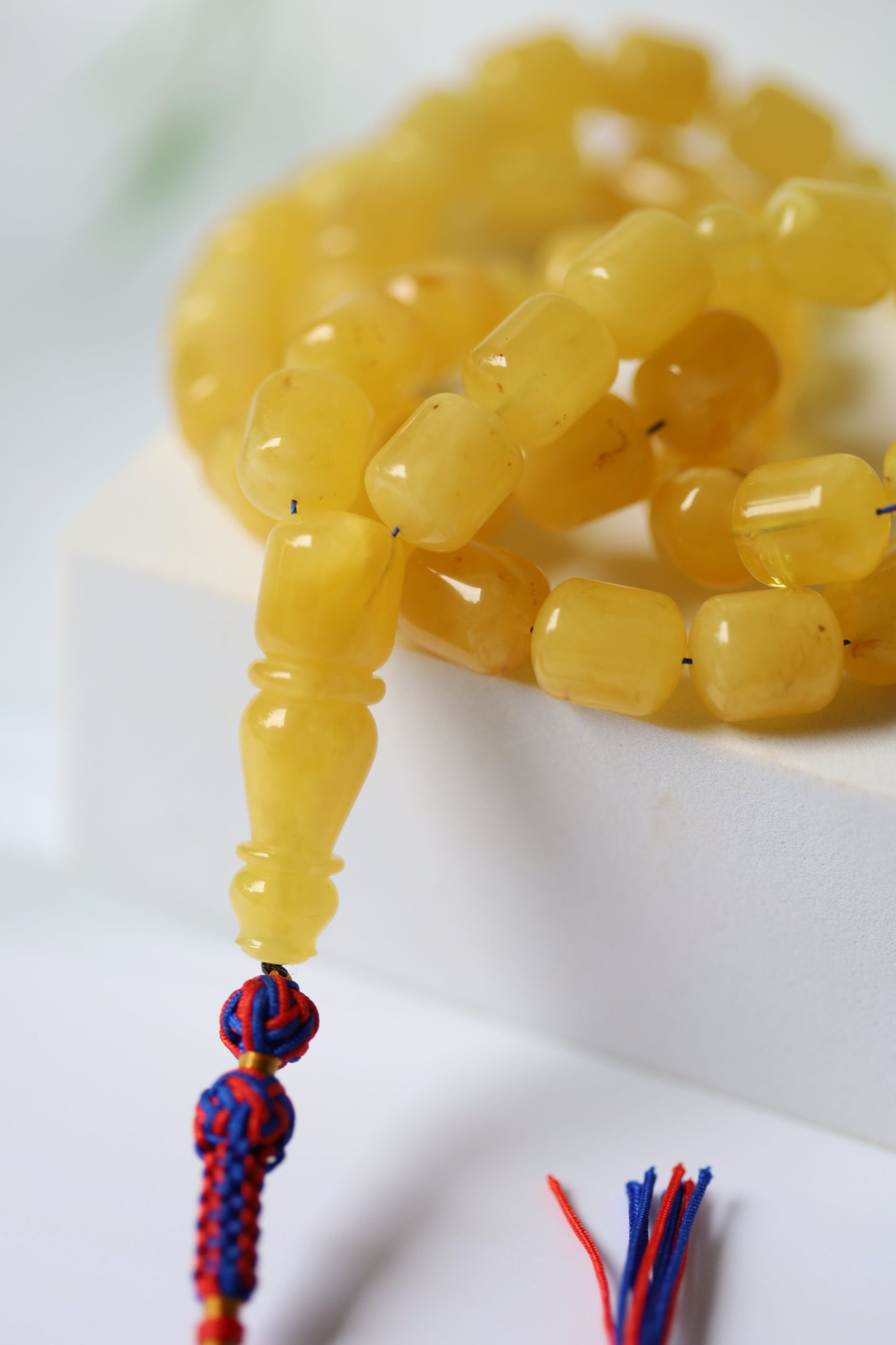 Barrel Shape Honey Natural Amber Rosary / Tasbih
