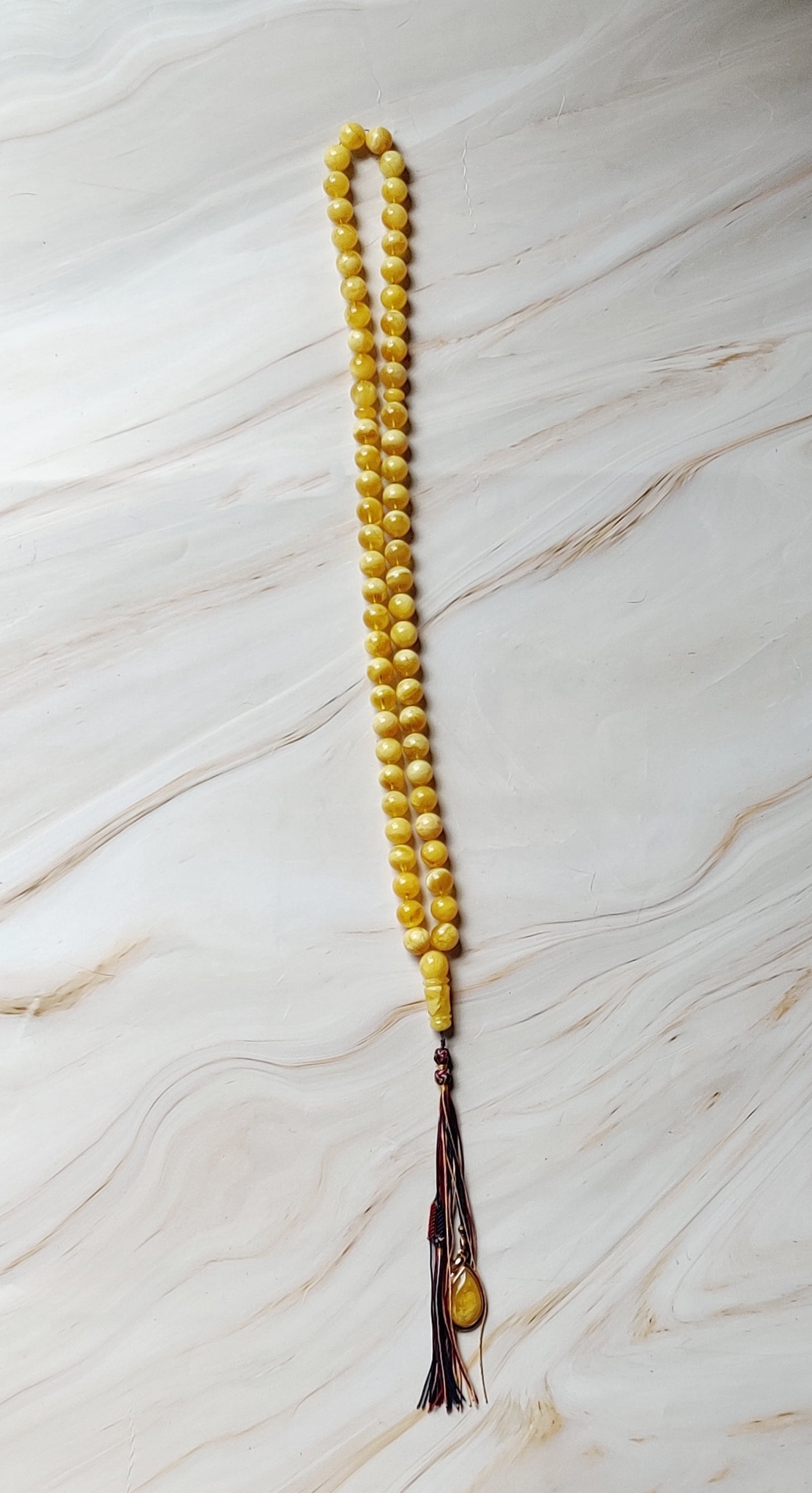 Highly Collectible Extra Long Natural Amber Misbaha 61 Beads from Private Collector from Poland + Certificate