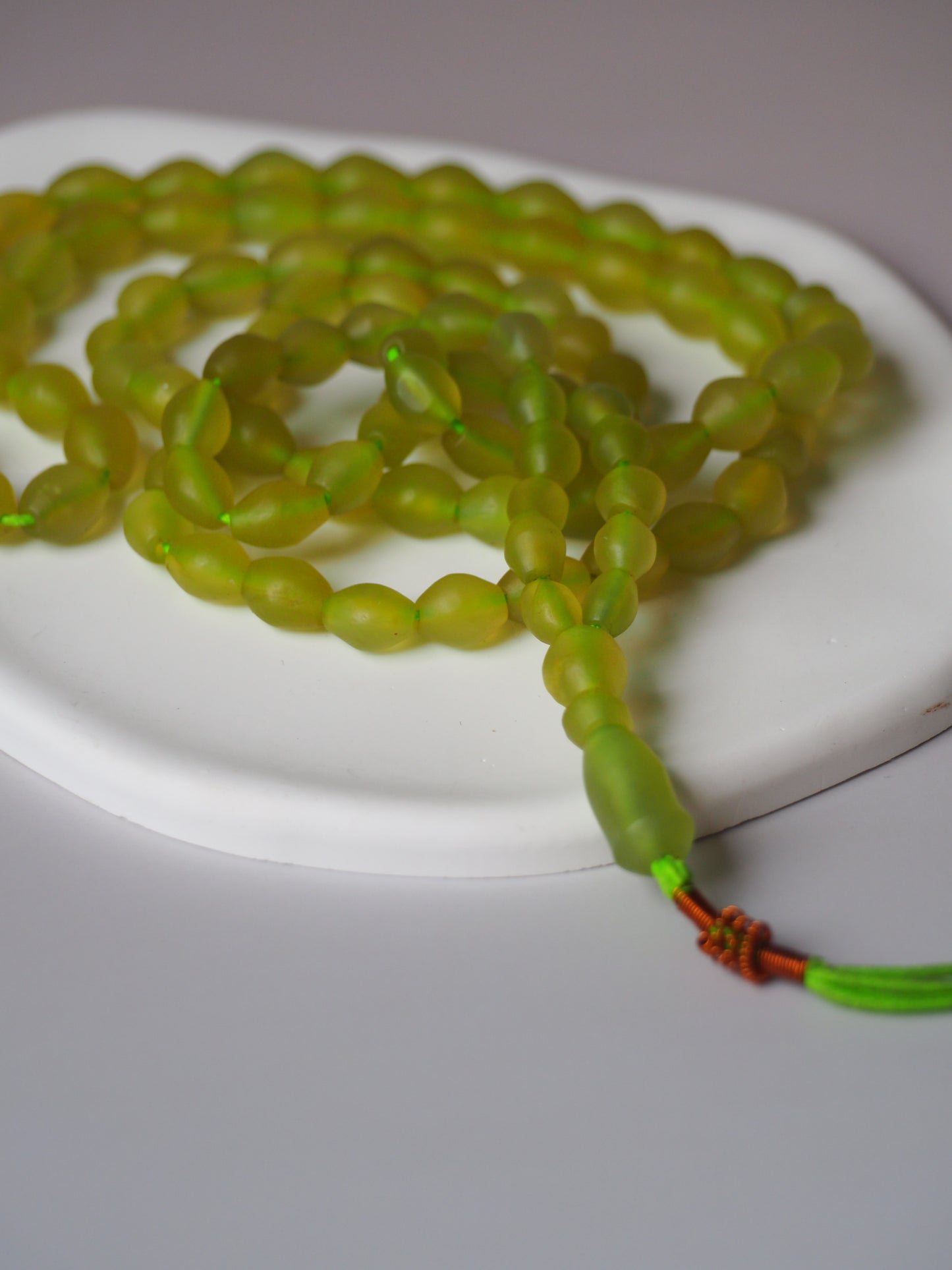 Natural Apple Green Shah Maqsood Tasbih 99 Beads