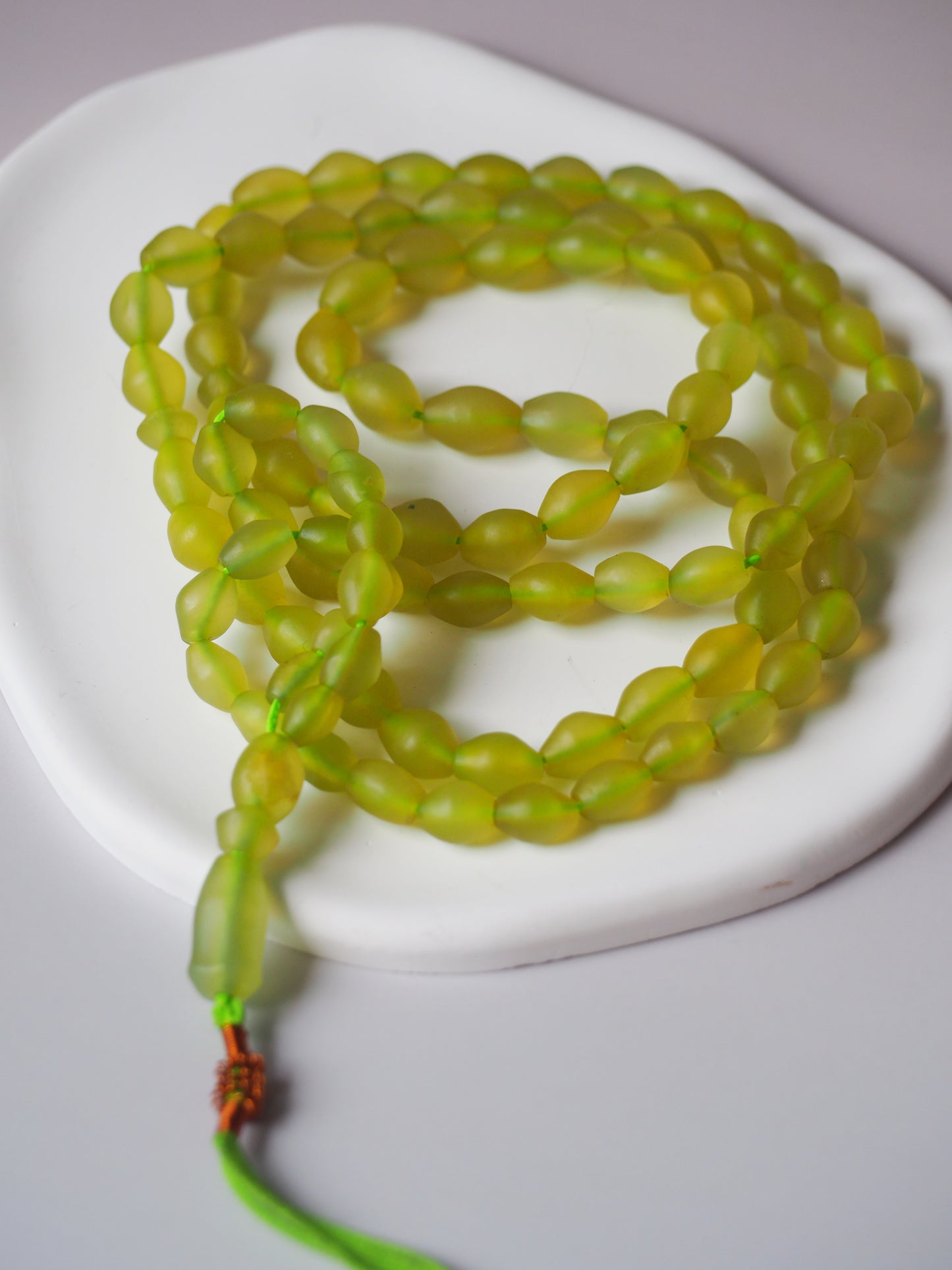 Natural Apple Green Shah Maqsood Tasbih 99 Beads