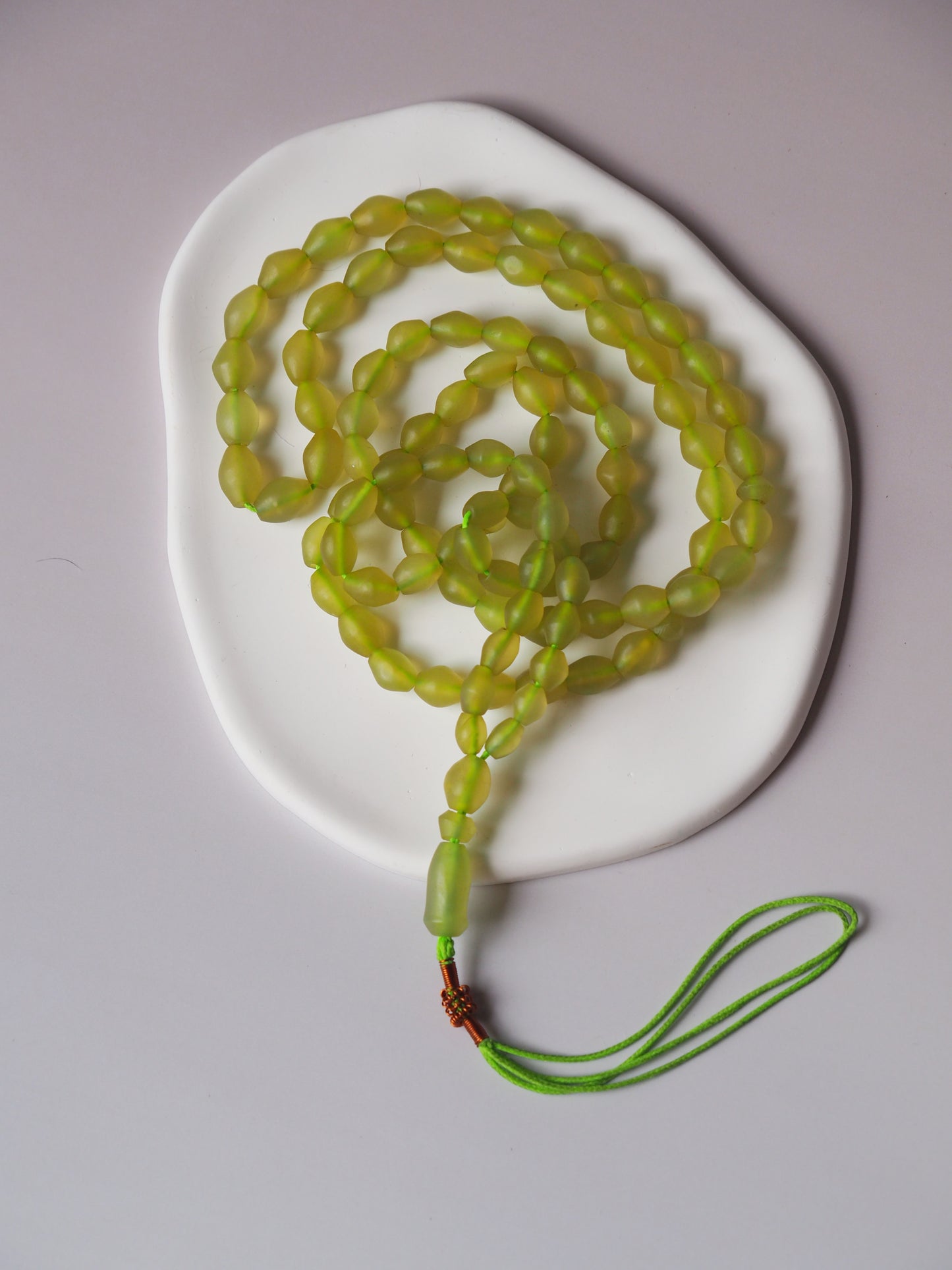 Natural Apple Green Shah Maqsood Tasbih 99 Beads