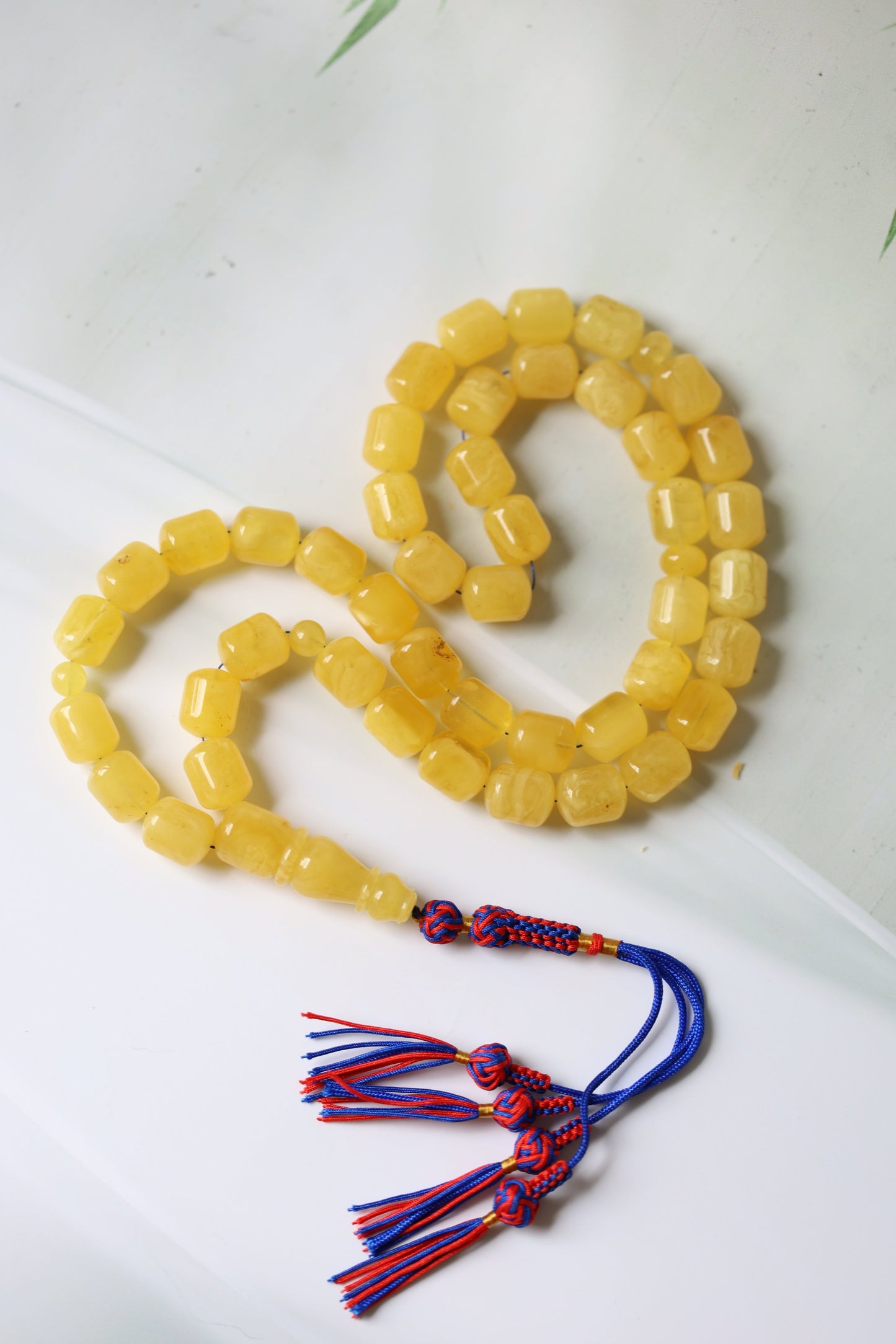 Barrel Shape Honey Natural Amber Rosary / Tasbih