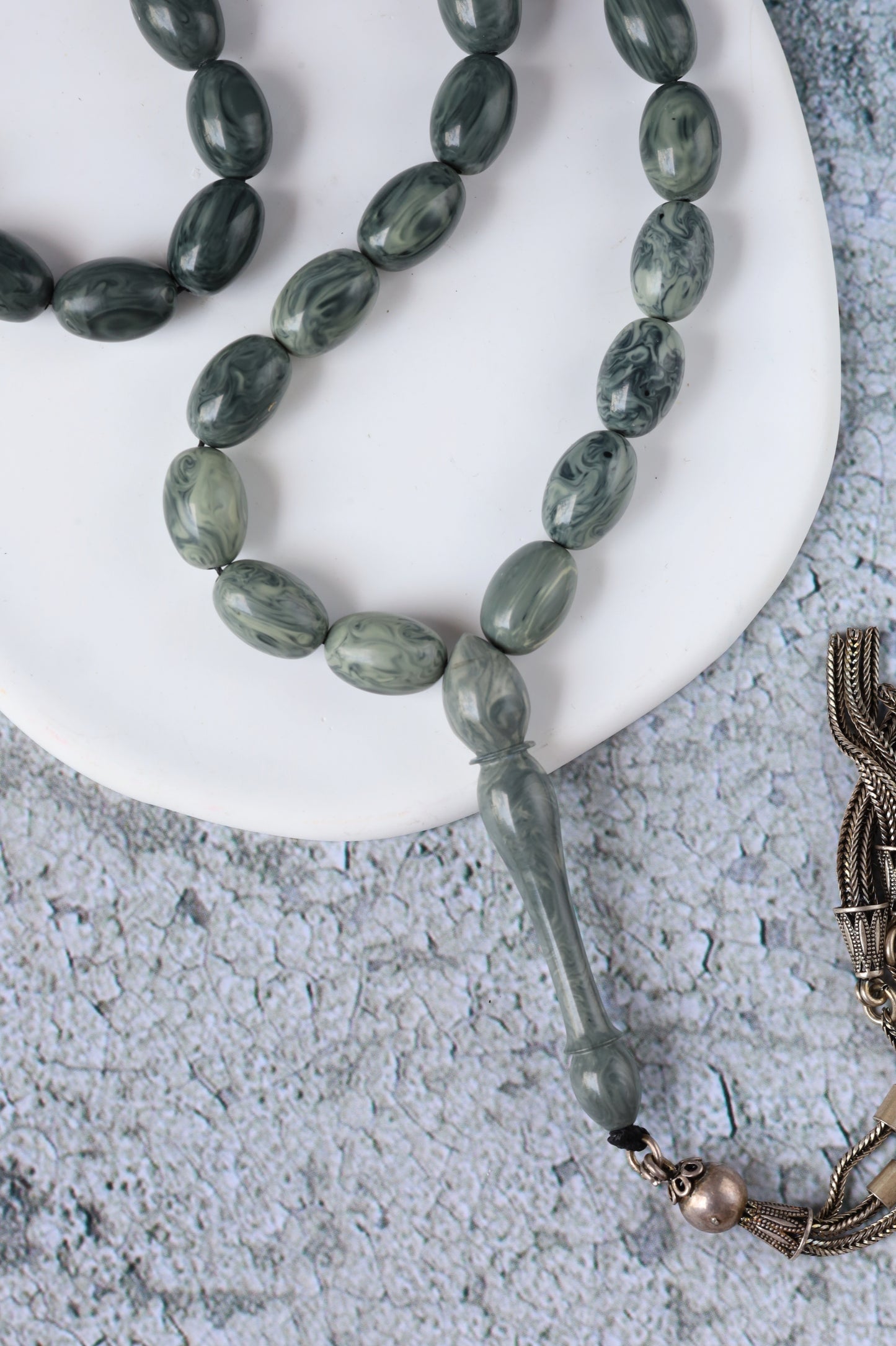 Chernobyl Old Bakelite Misbah – 33 Olive Beads