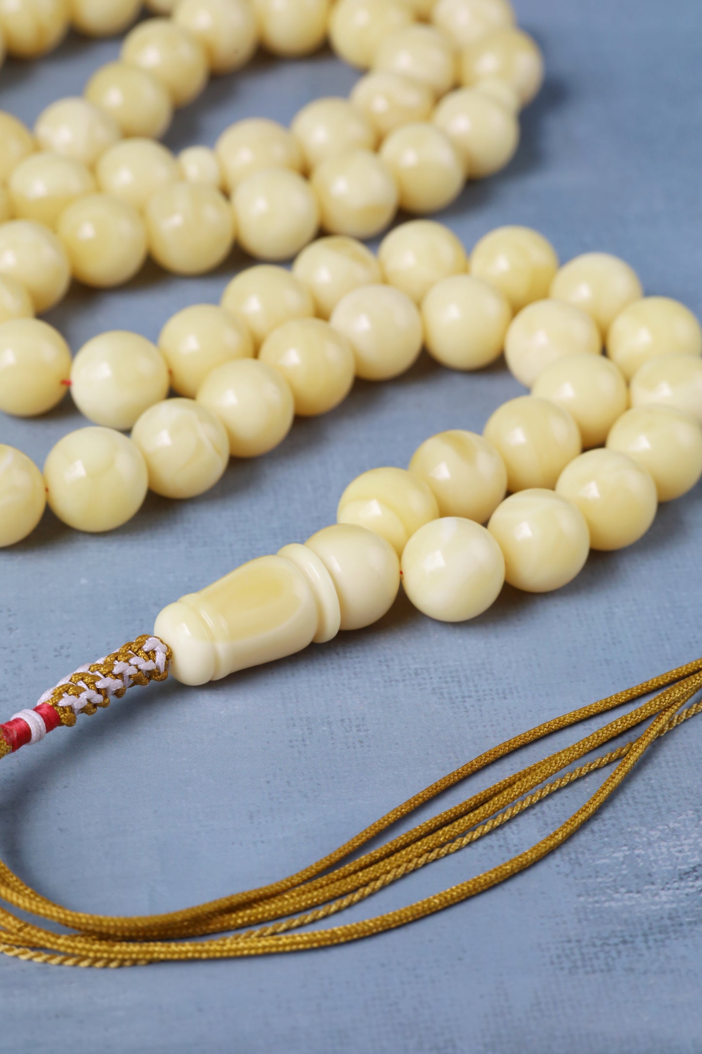 Large Milk Natural Amber Misbah – 66 Beads | 13mm