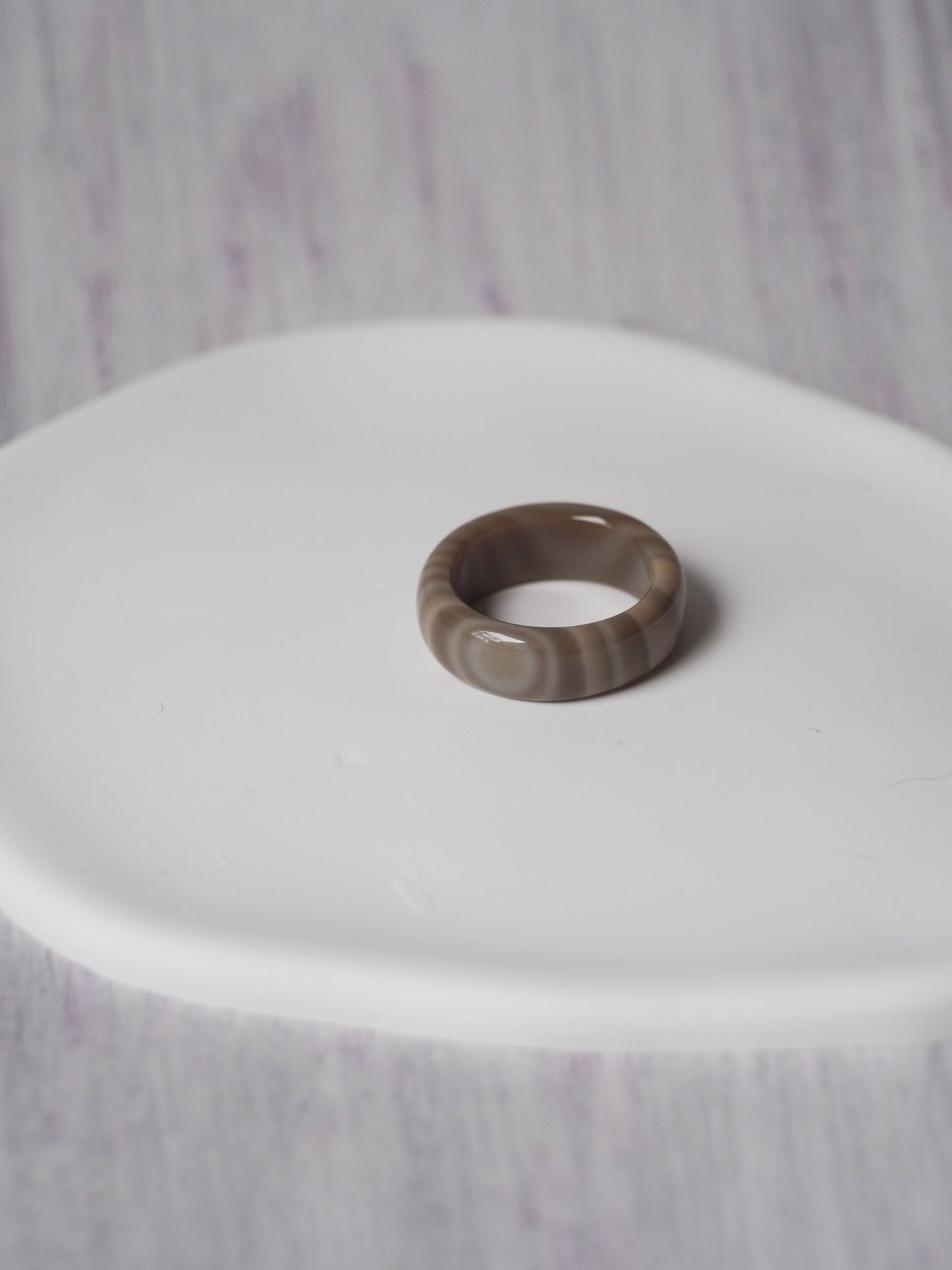 Unique Natural Striped Flint Ring