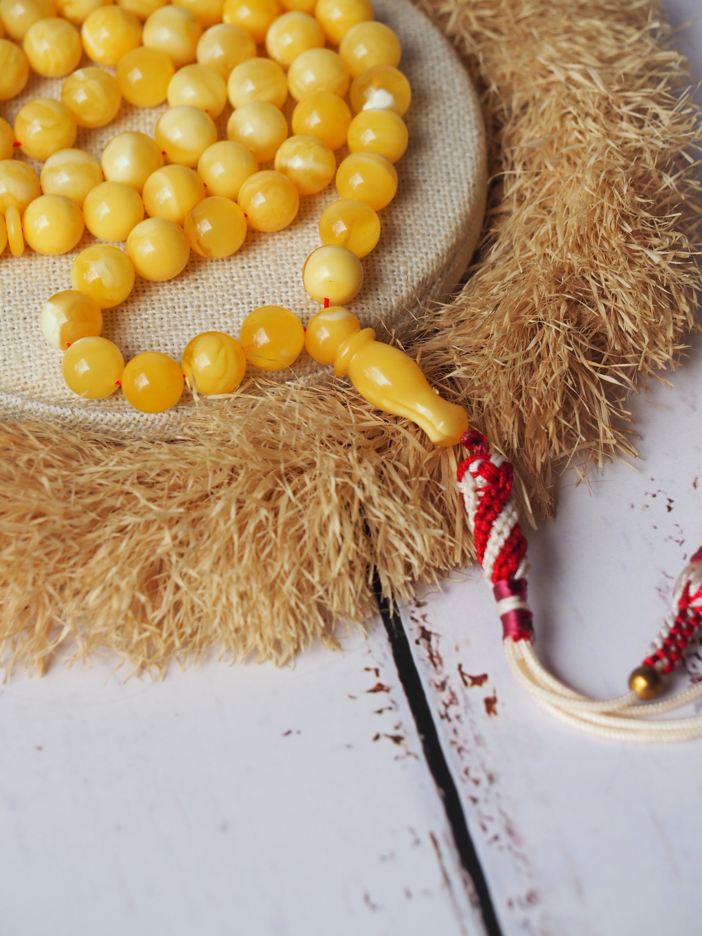 Natural Newly Crafted Milk Amber Tasbih 66 Beads