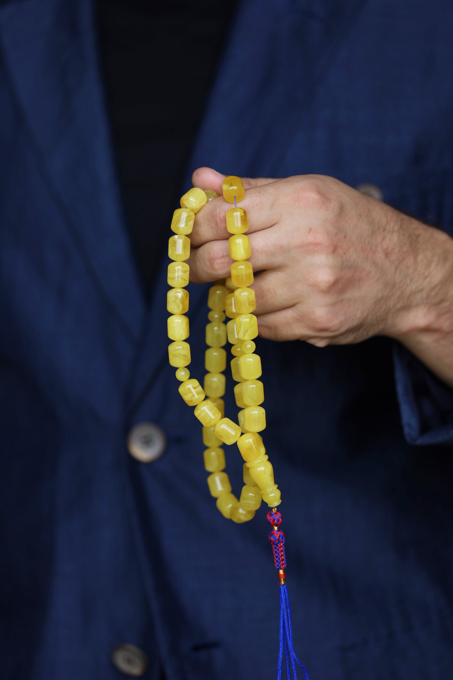 Barrel Shape Honey Natural Amber Rosary / Tasbih