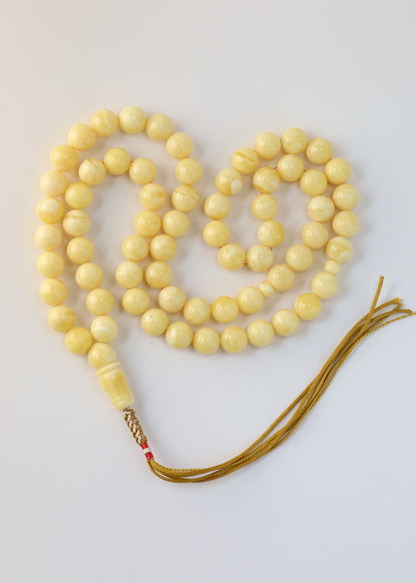 Large Milk Natural Amber Misbah – 66 Beads | 13mm