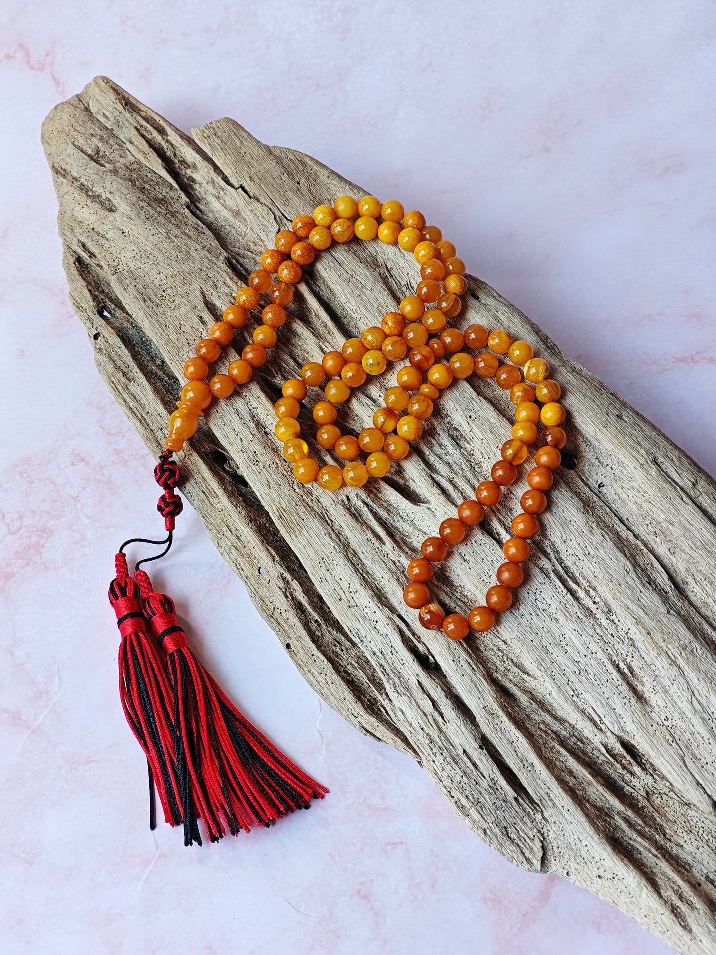 Antique Old German Natural Amber Micro Rosary 99 Beads Pocket Size