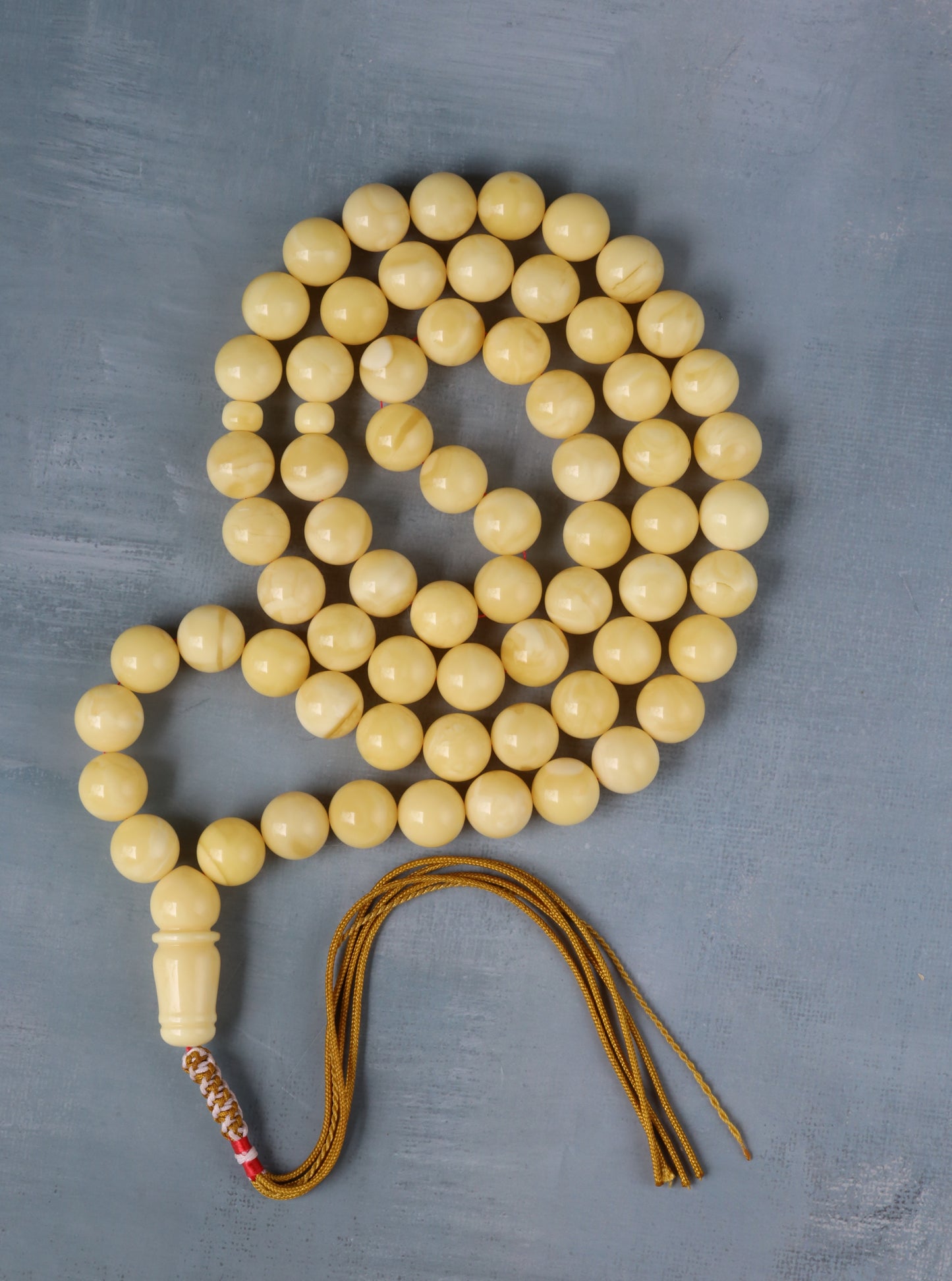 Large Milk Natural Amber Misbah – 66 Beads | 13mm