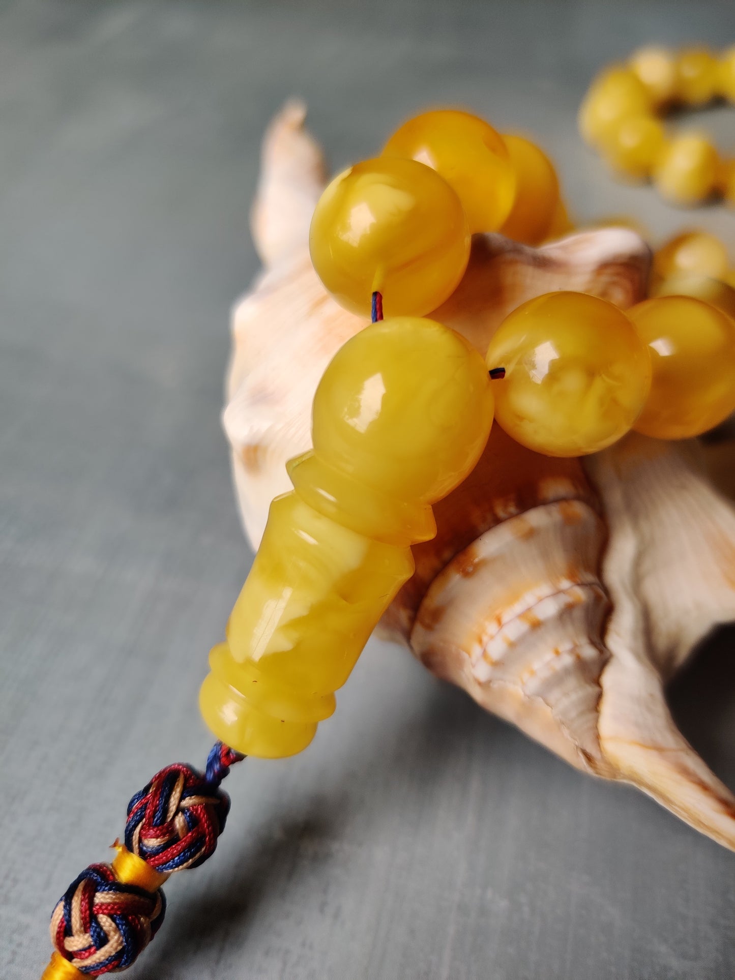 Highly Collectible Extra Long Natural Amber Misbaha 61 Beads from Private Collector from Poland + Certificate