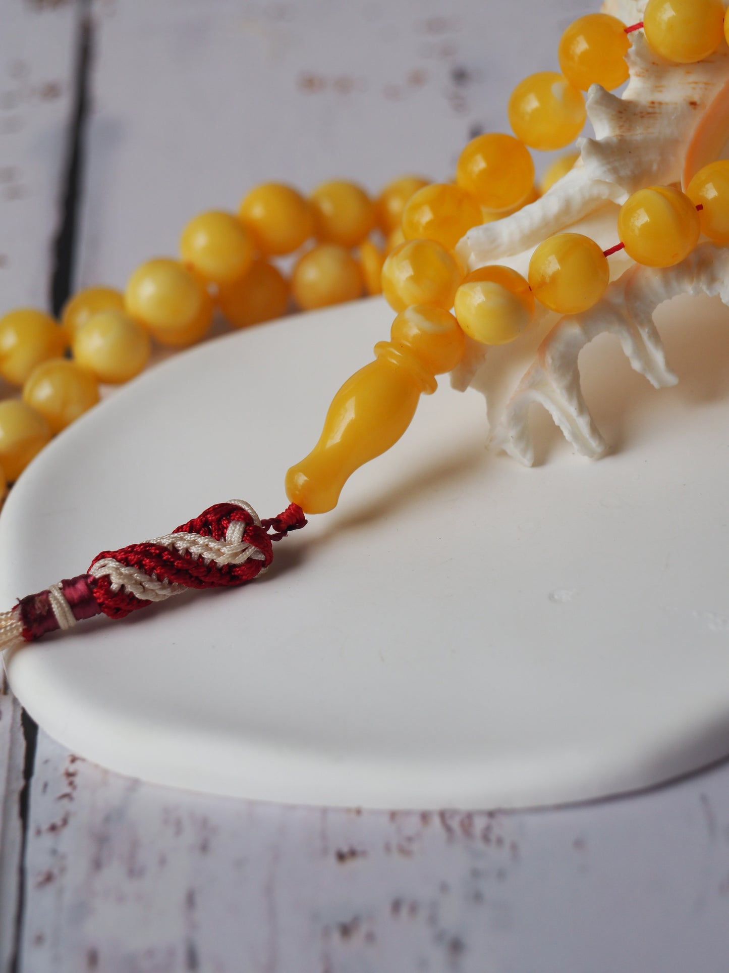 Natural Newly Crafted Milk Amber Tasbih 66 Beads