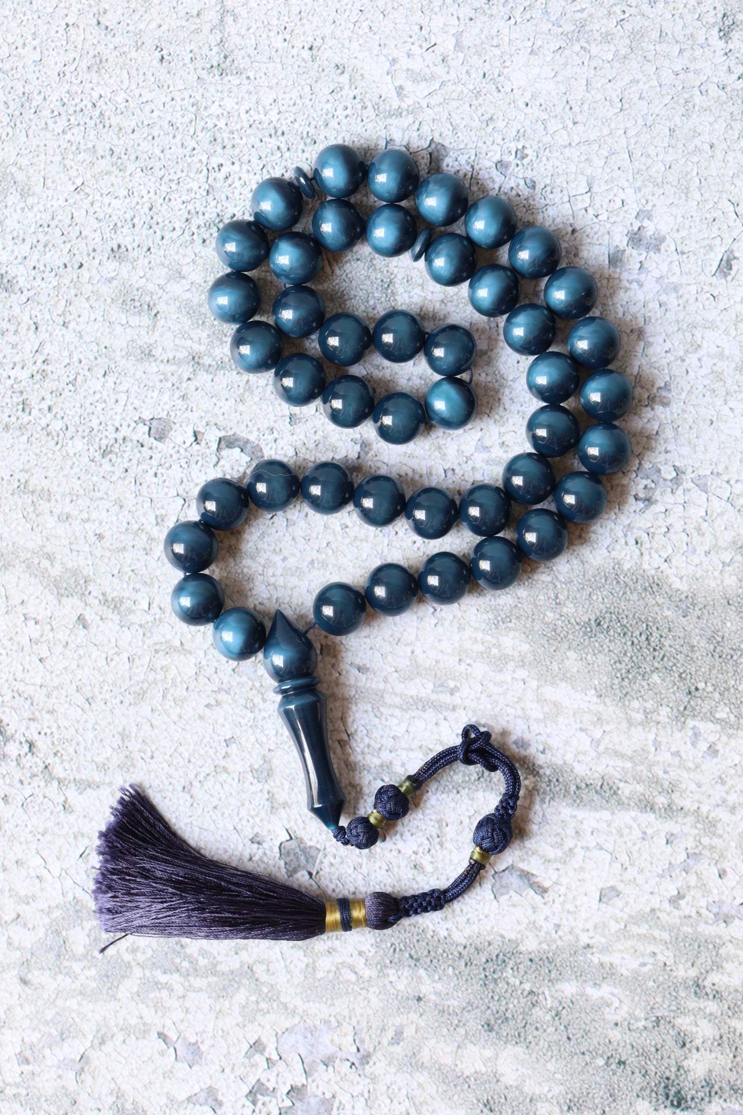 Two-Face Blue Galalith Misbah – 45 Beads