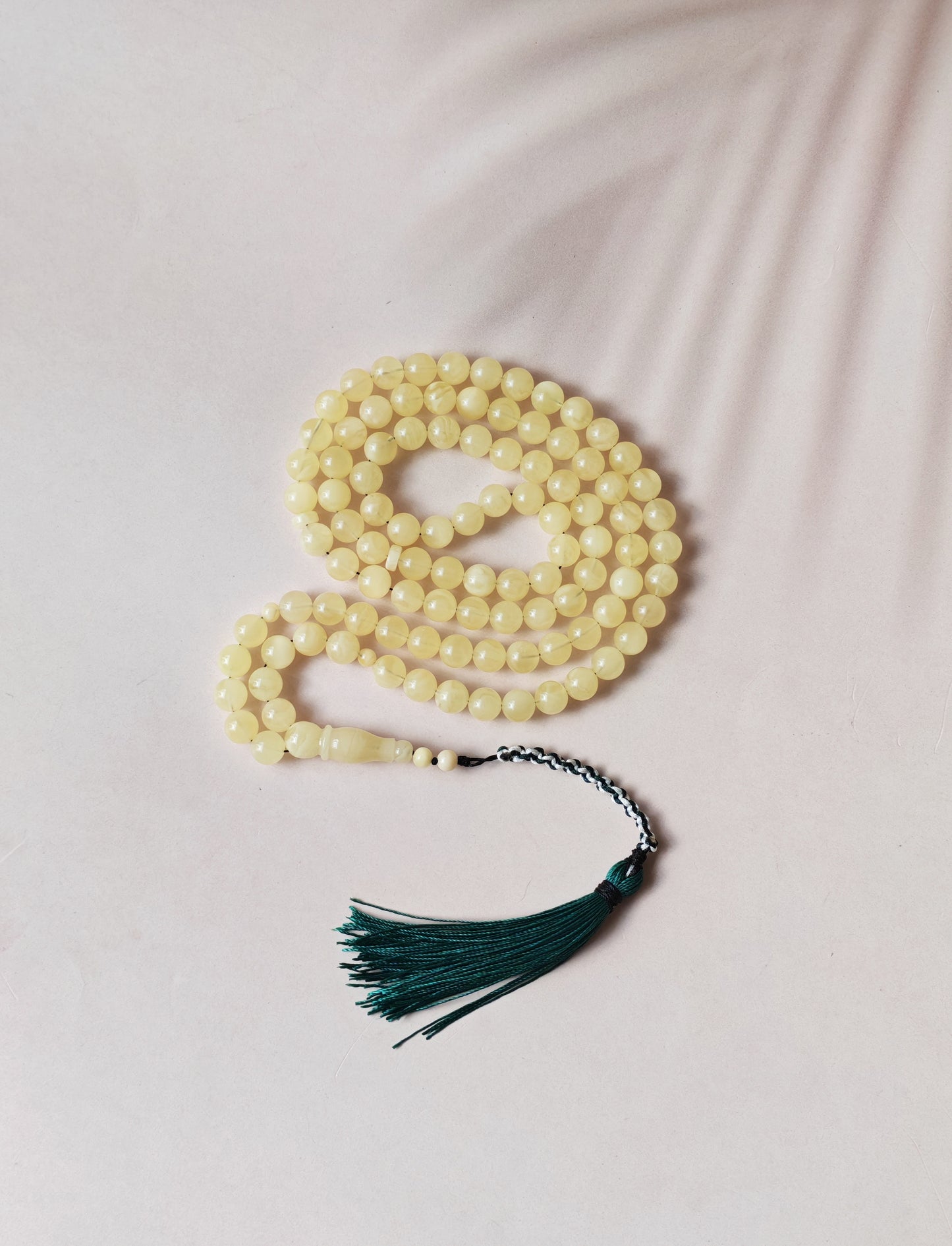 Super Bright Milk Newly Crafted Amber Misbah 99 Beads | 7.5 mm