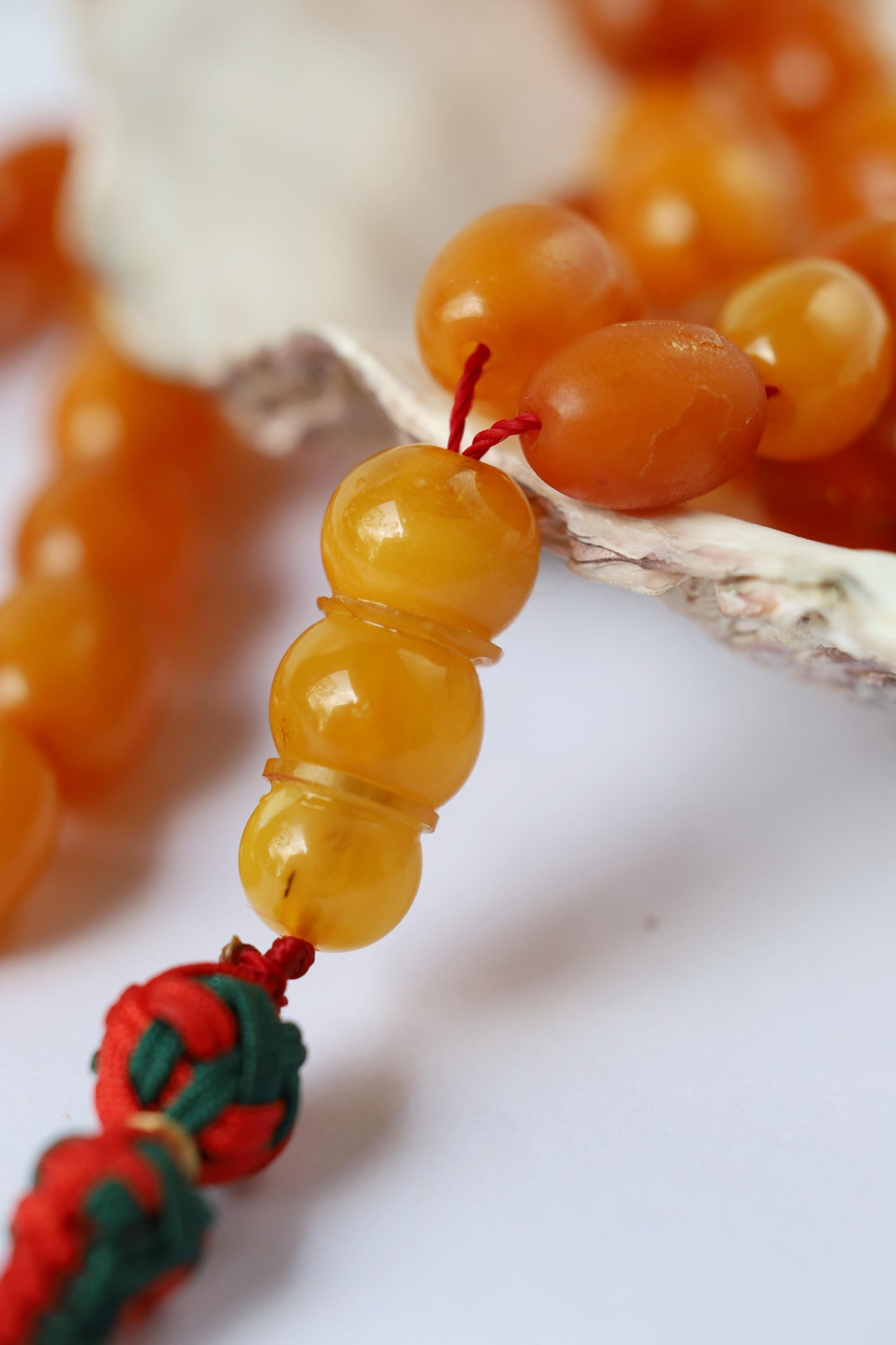 Rare Natural Old German Amber Misbah - 51 Olive Shape Beads