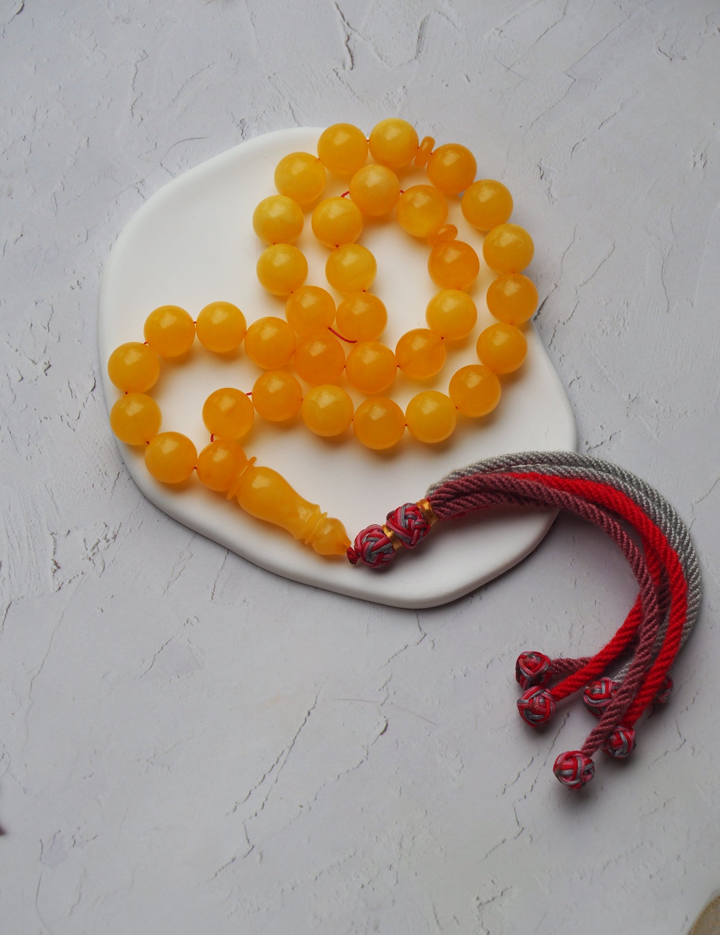 Natural Butterscotch Amber Misbah 33 Beads 13 mm