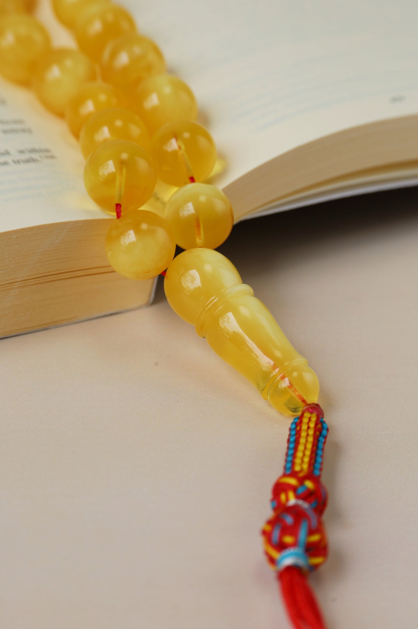Long Half-Half Pattern Amber Misbah – 57 Beads