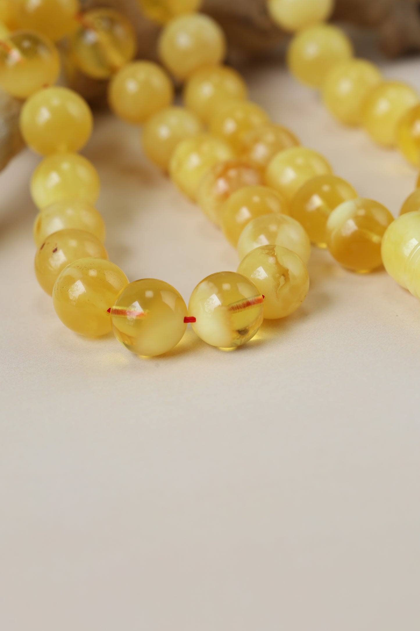 Long Half-Half Pattern Amber Misbah – 57 Beads
