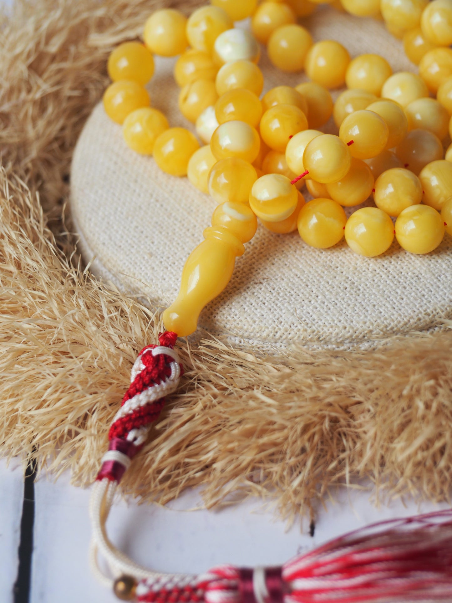 Natural Newly Crafted Milk Amber Tasbih 66 Beads