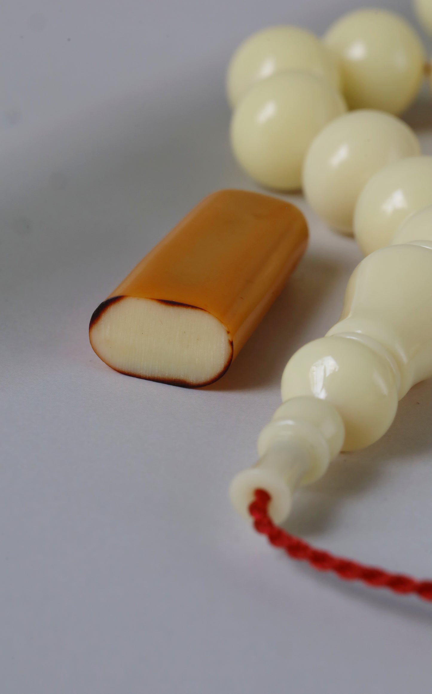 Ivory Cream Bakelite Tasbih – 45 Beads, Rare Istanbul Shape