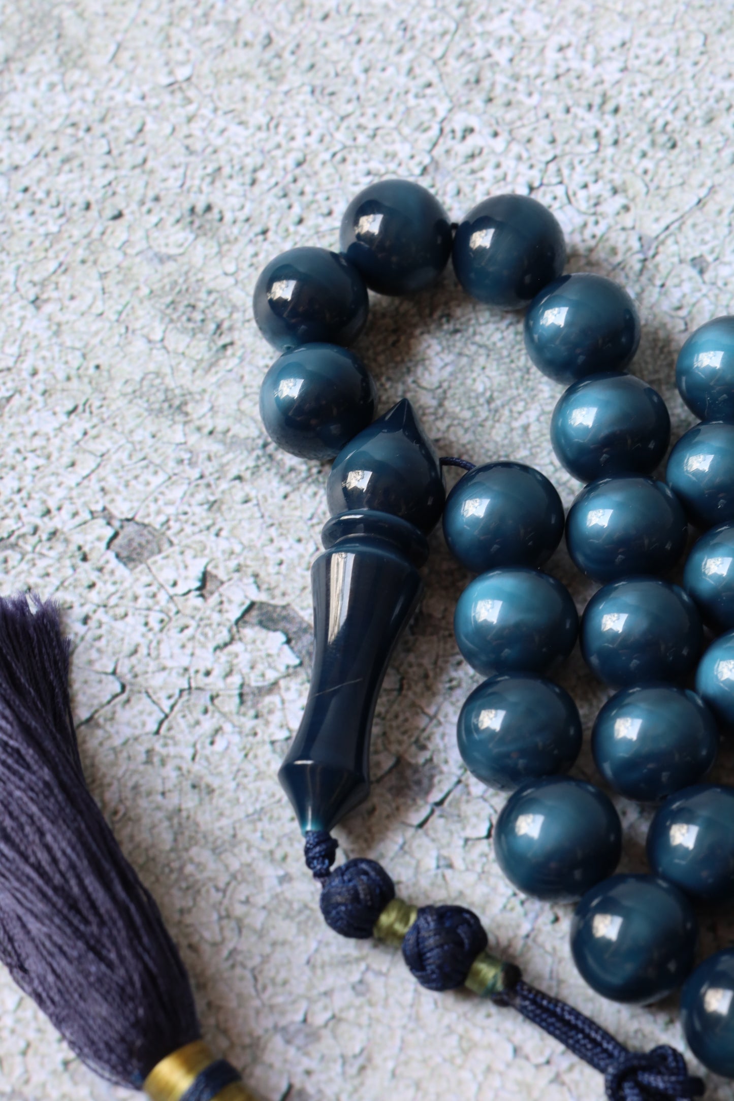 Two-Face Blue Galalith Misbah – 45 Beads