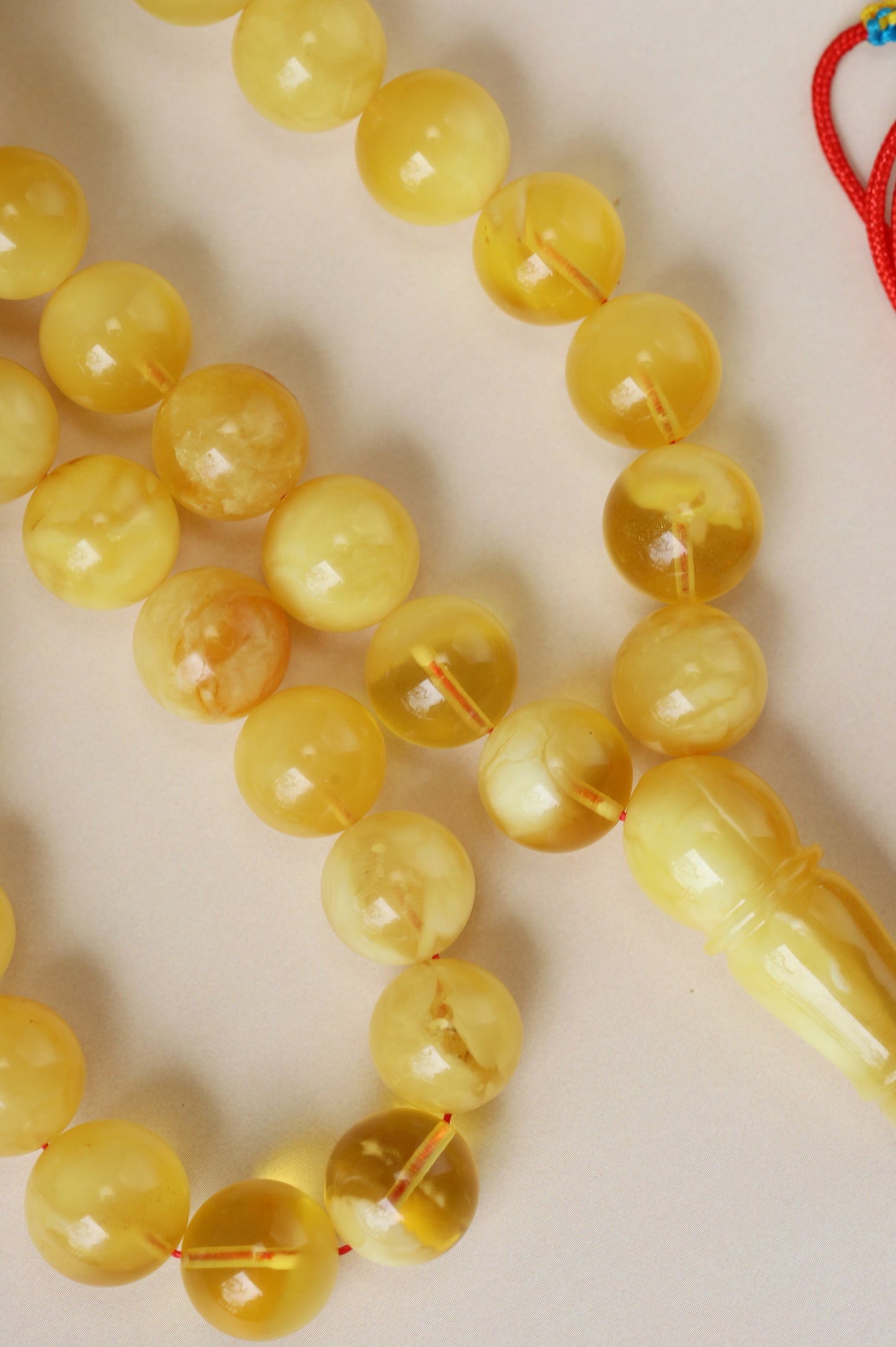 Long Half-Half Pattern Amber Misbah – 57 Beads