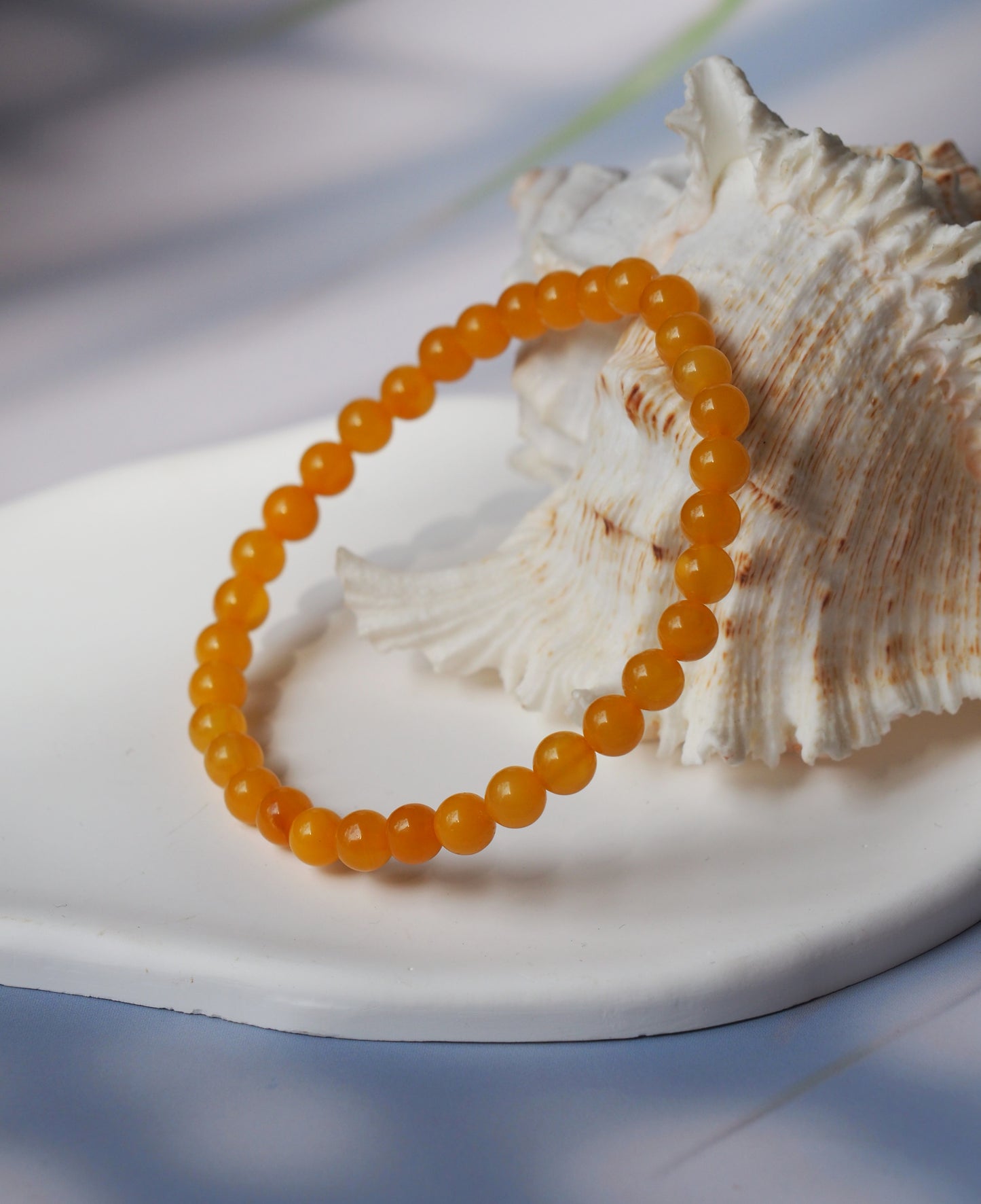 Natural Honey Amber Beaded Bracelet 5,5mm