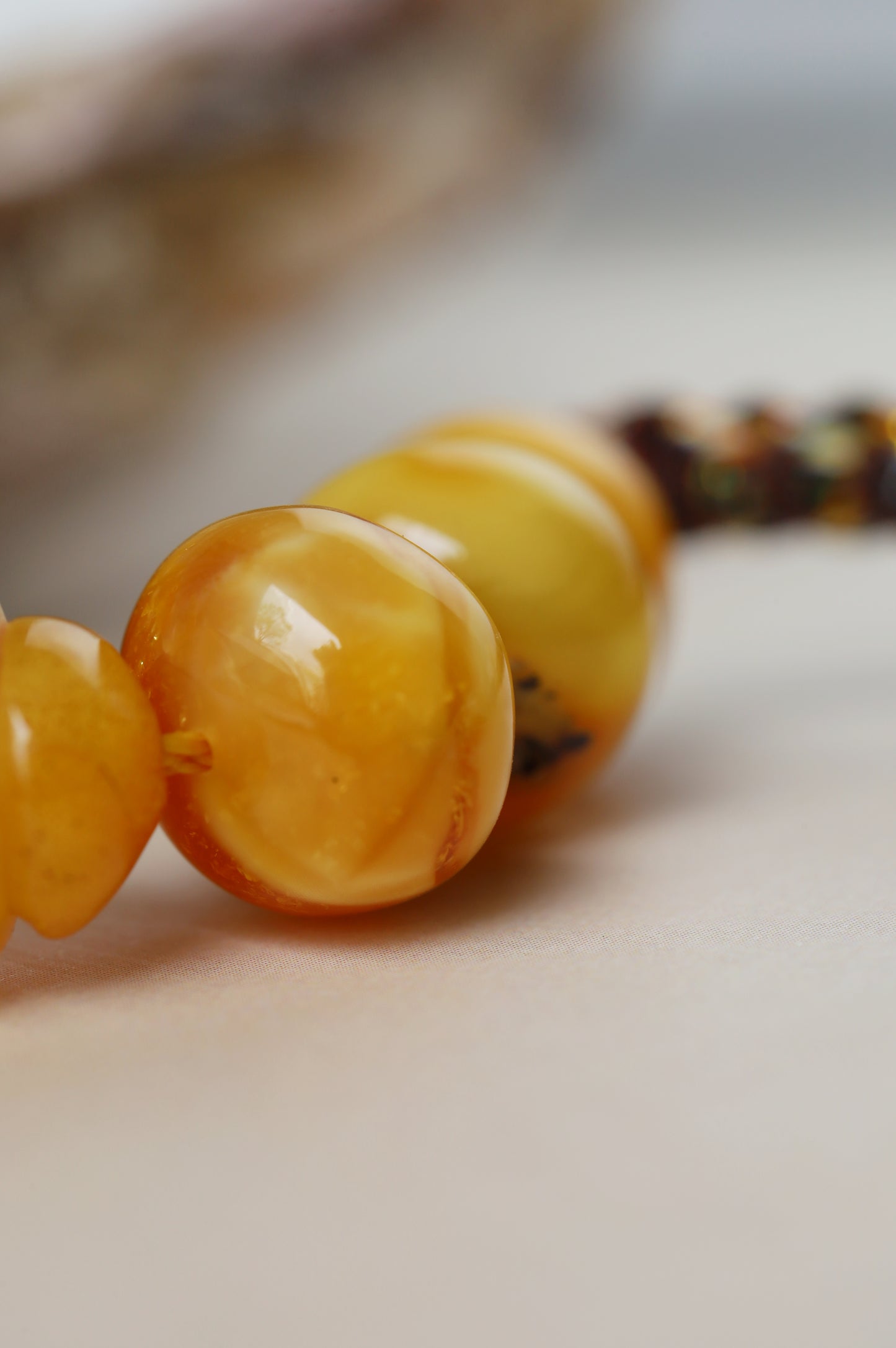 Raw Aged Honey Donut Shape Baltic Amber Rosary – 66 Beads + 3 Spares