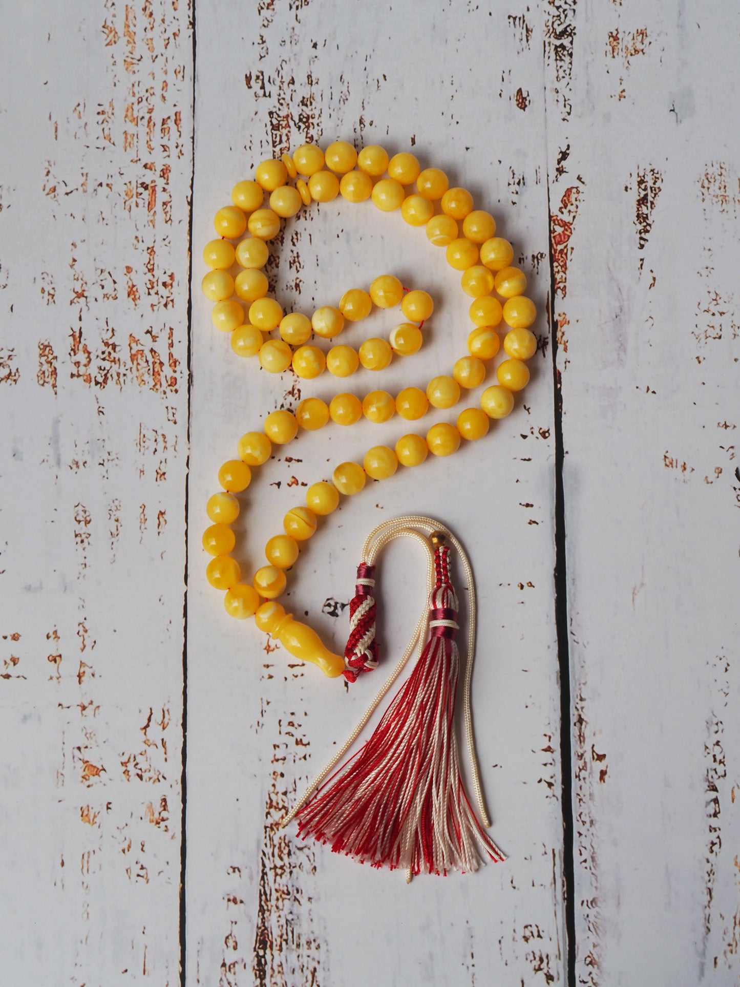 Natural Newly Crafted Milk Amber Tasbih 66 Beads