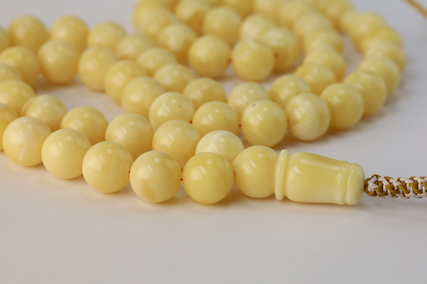 Large Milk Natural Amber Misbah – 66 Beads | 13mm