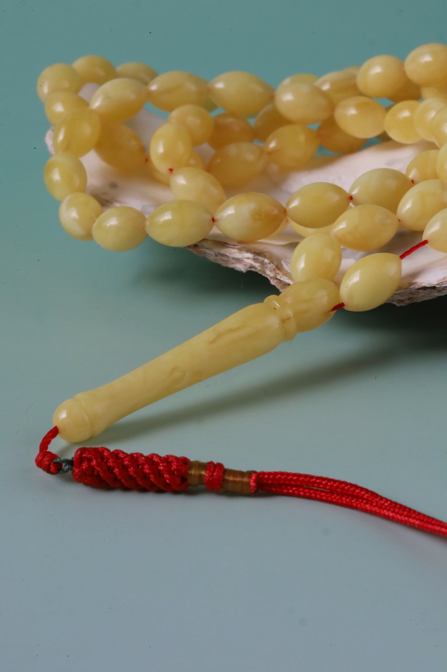 Tiger Butterscotch Amber Misbah – 66 Olive Beads