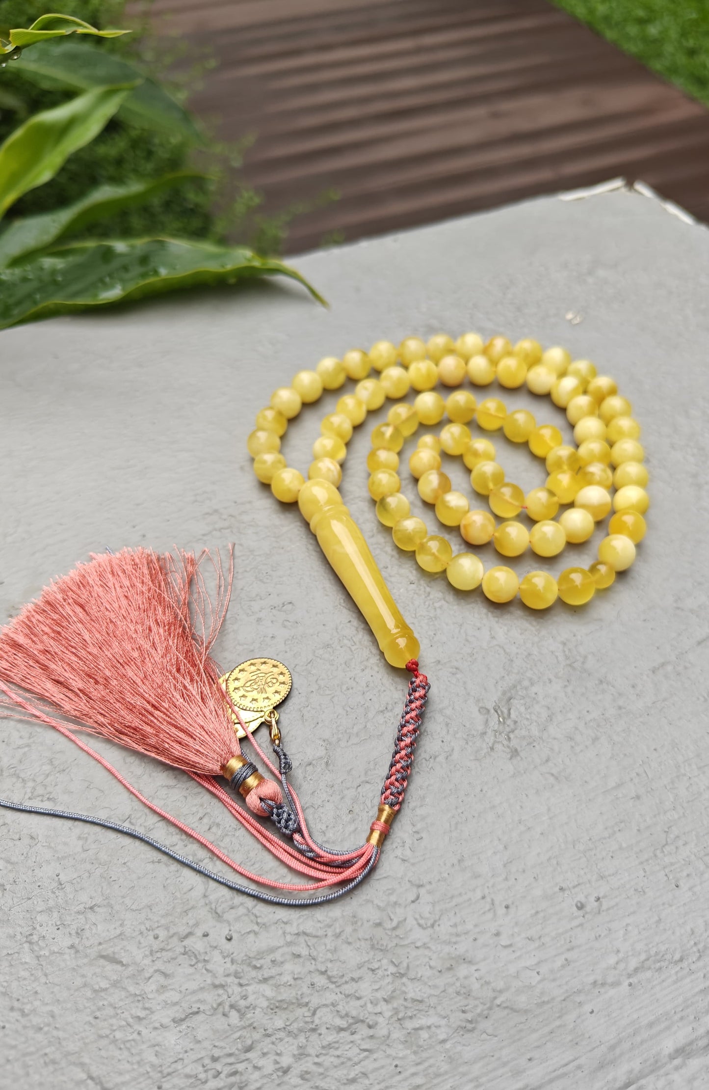 Natural Cloudy Amber Tasbih 71 Beads