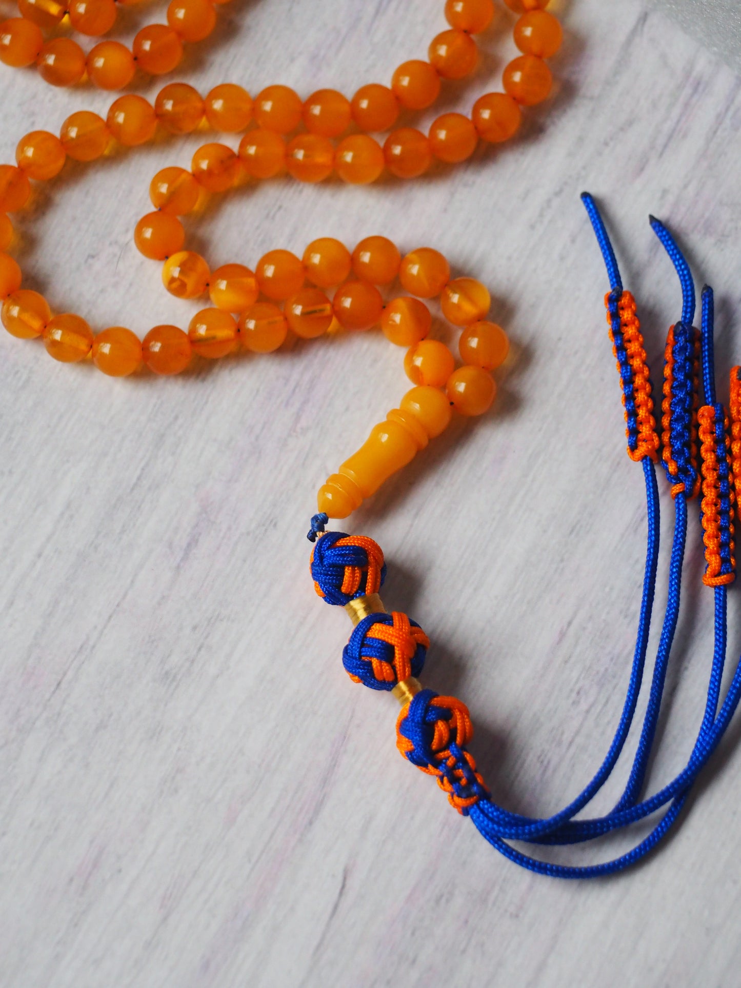 Aged Cloudy Honey Micro Amber Misbah 99 Beads