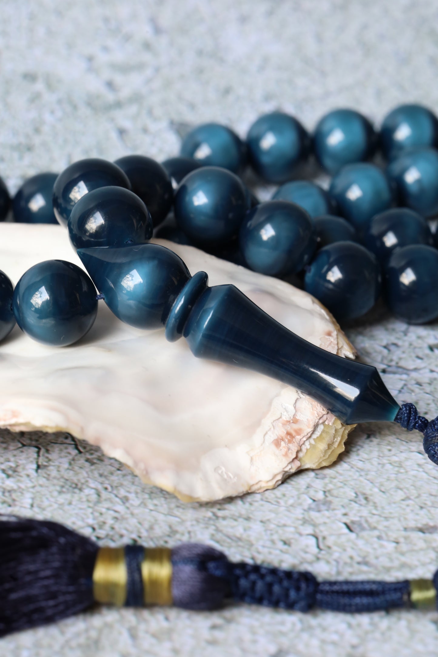 Two-Face Blue Galalith Misbah – 45 Beads