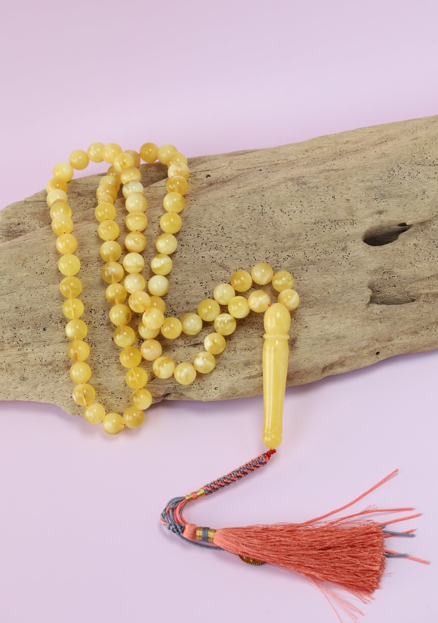 Natural Cloudy Amber Tasbih 71 Beads