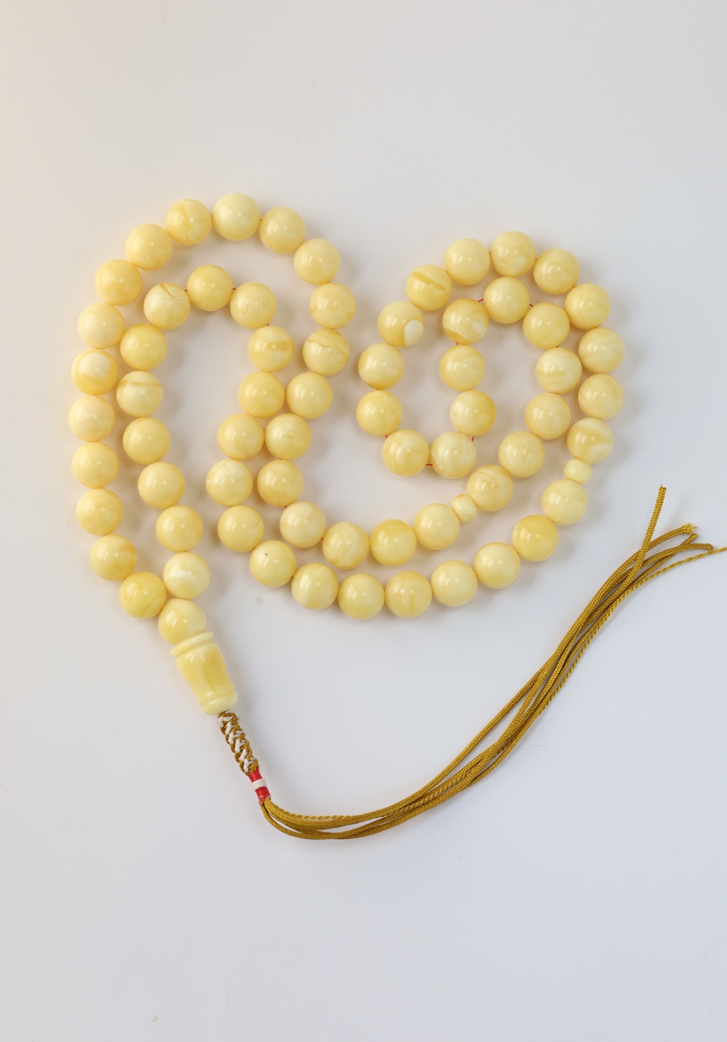 Large Milk Natural Amber Misbah – 66 Beads | 13mm