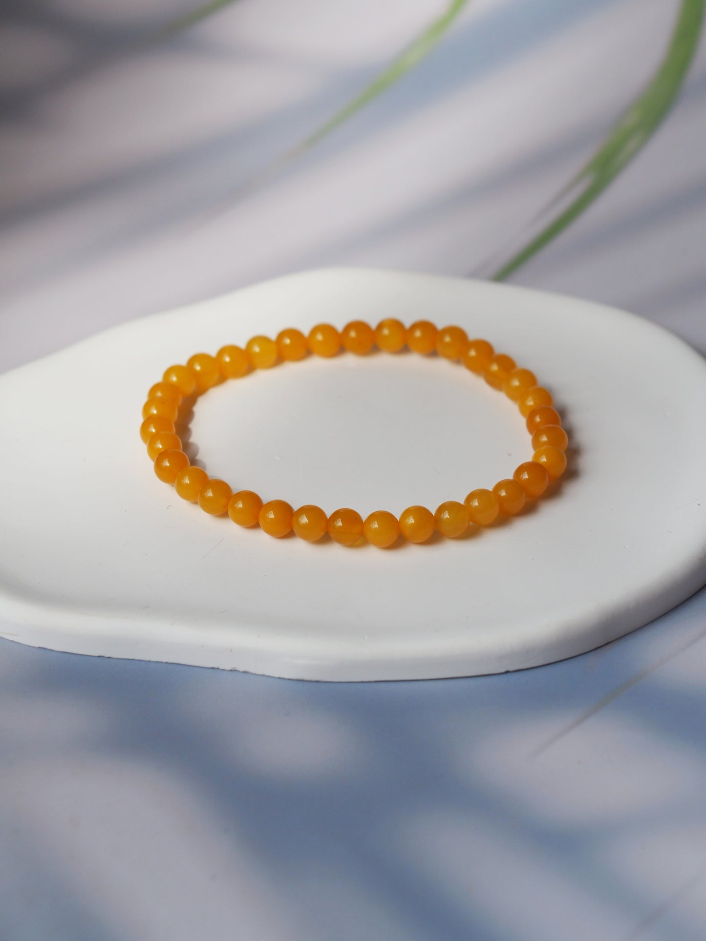 Natural Honey Amber Beaded Bracelet 5,5mm