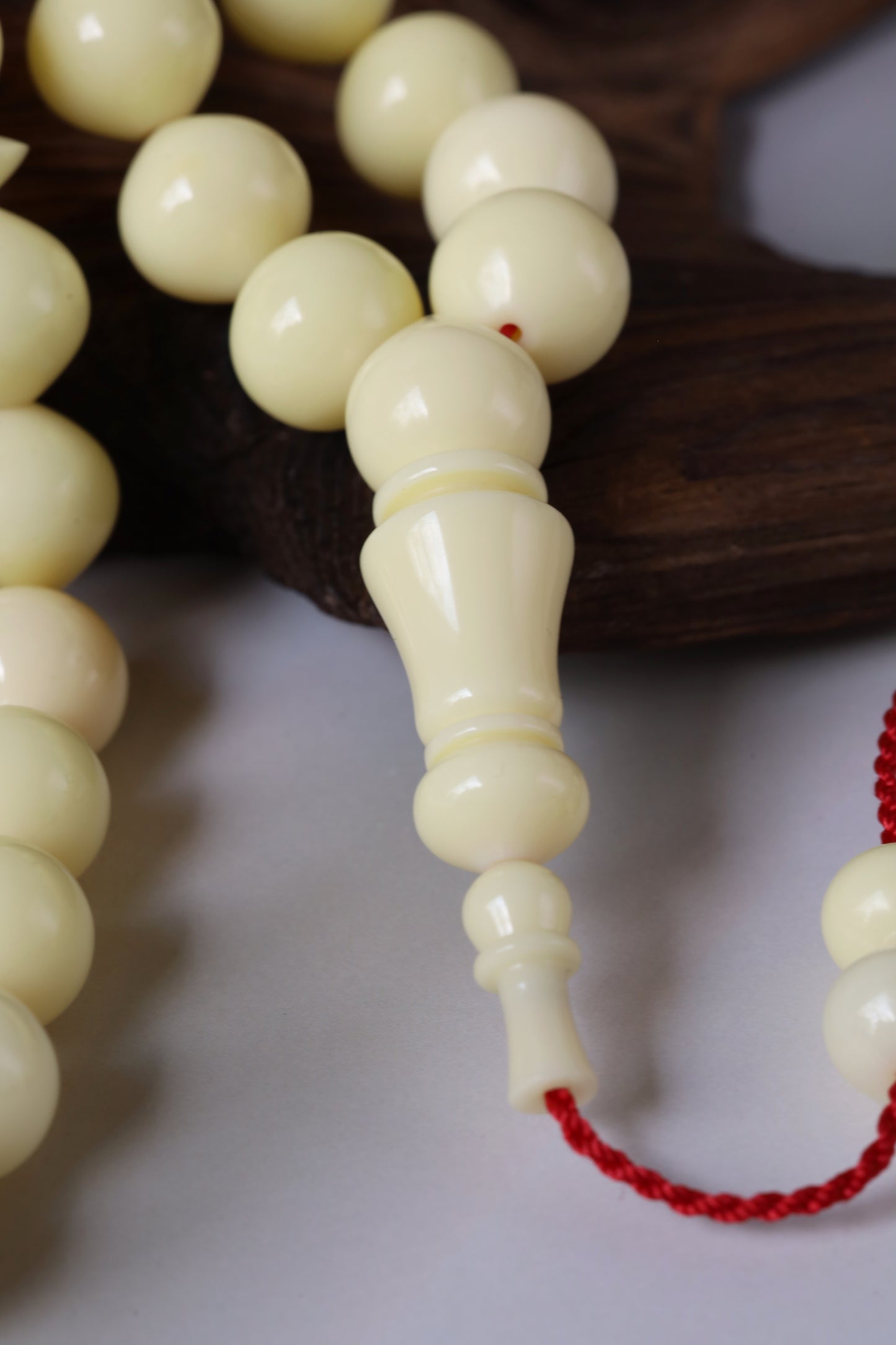Ivory Cream Bakelite Tasbih – 45 Beads, Rare Istanbul Shape