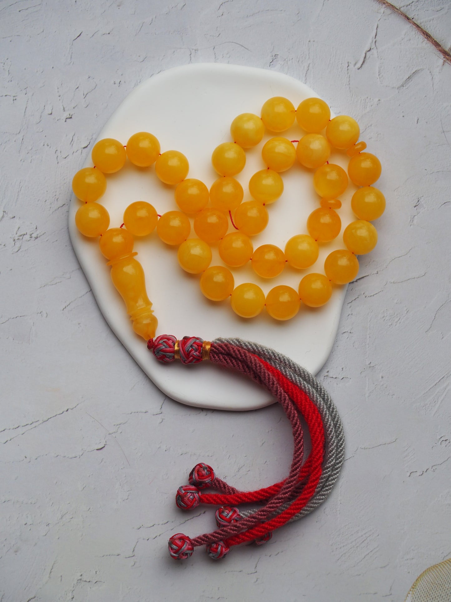 Natural Butterscotch Amber Misbah 33 Beads 13 mm